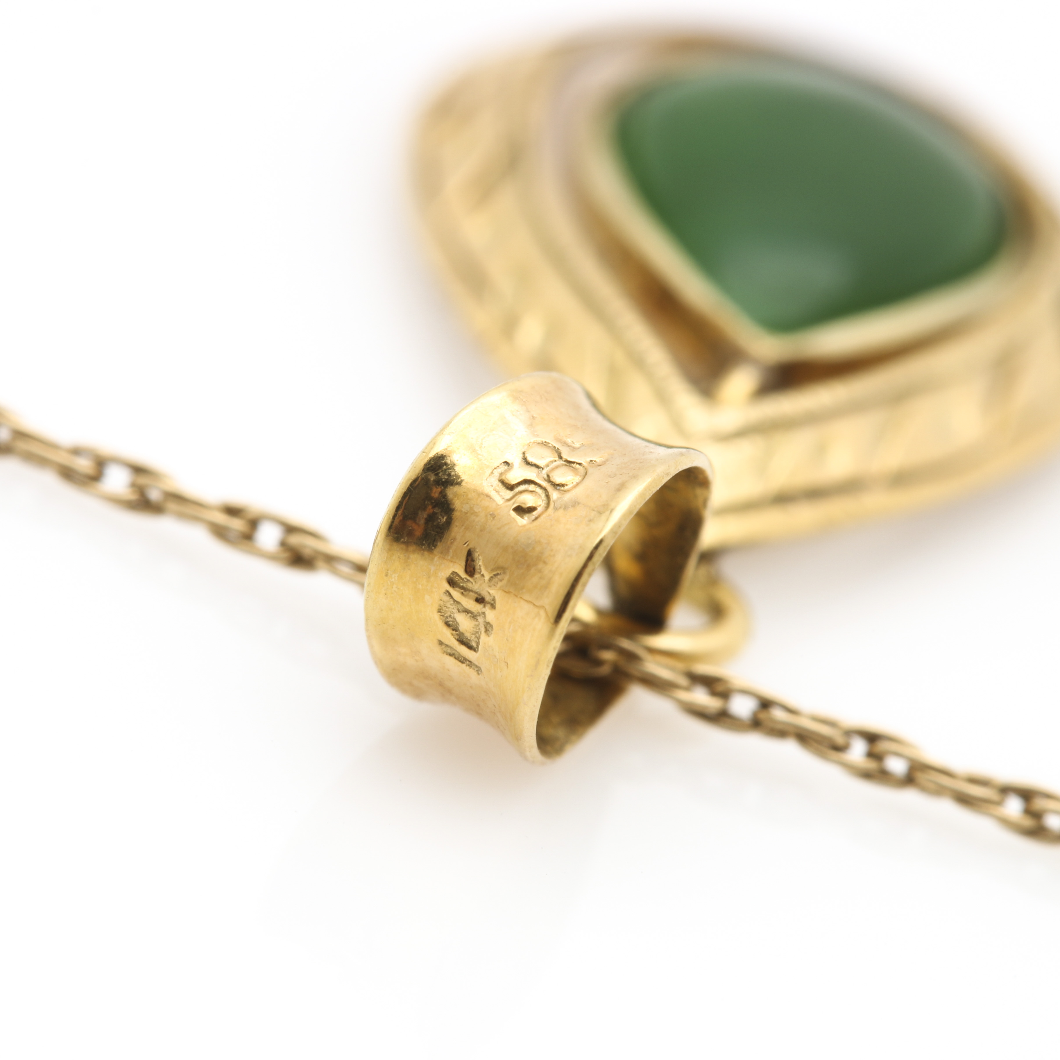 14K Yellow Gold Necklace and Stone Pendants