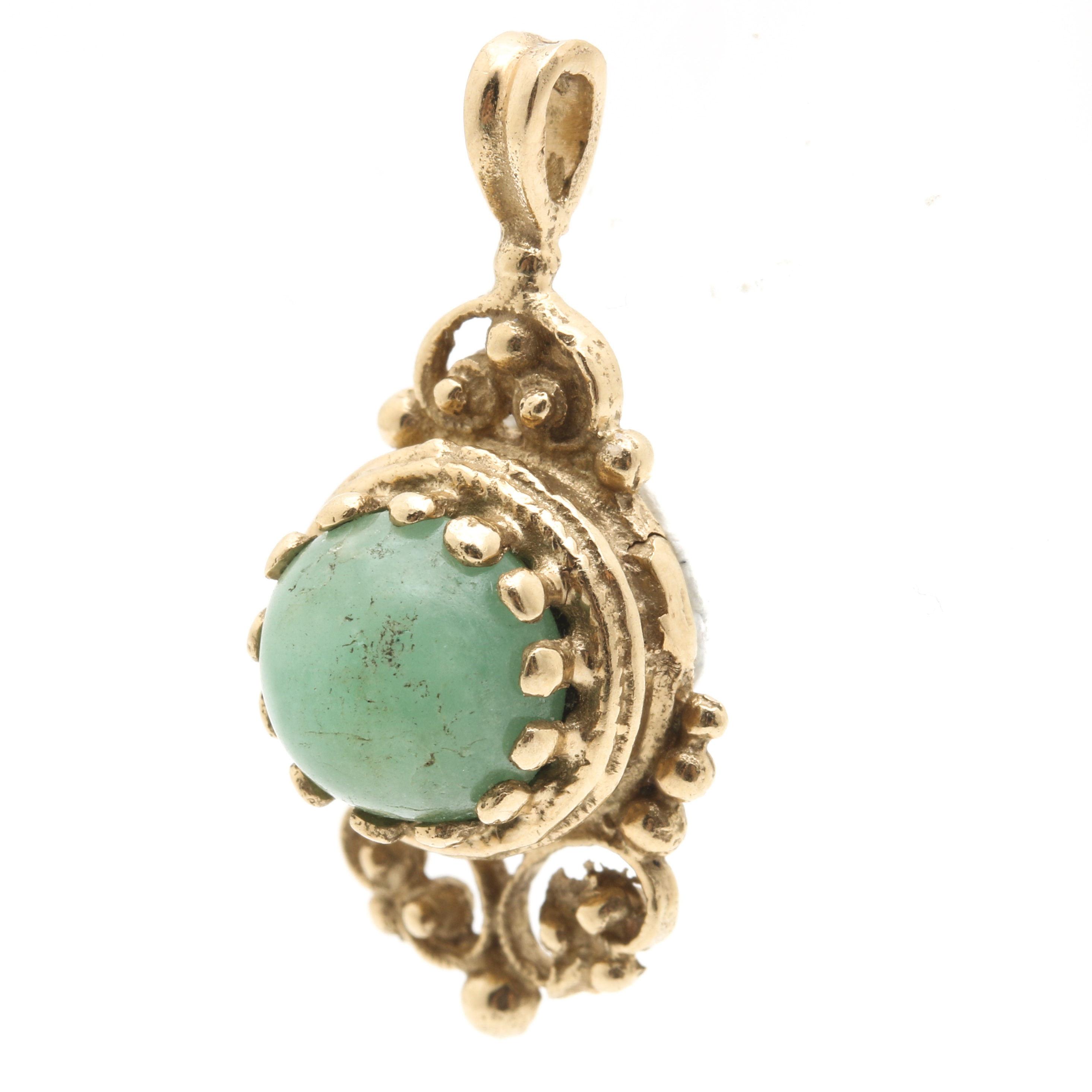 14K Yellow Gold Necklace and Stone Pendants