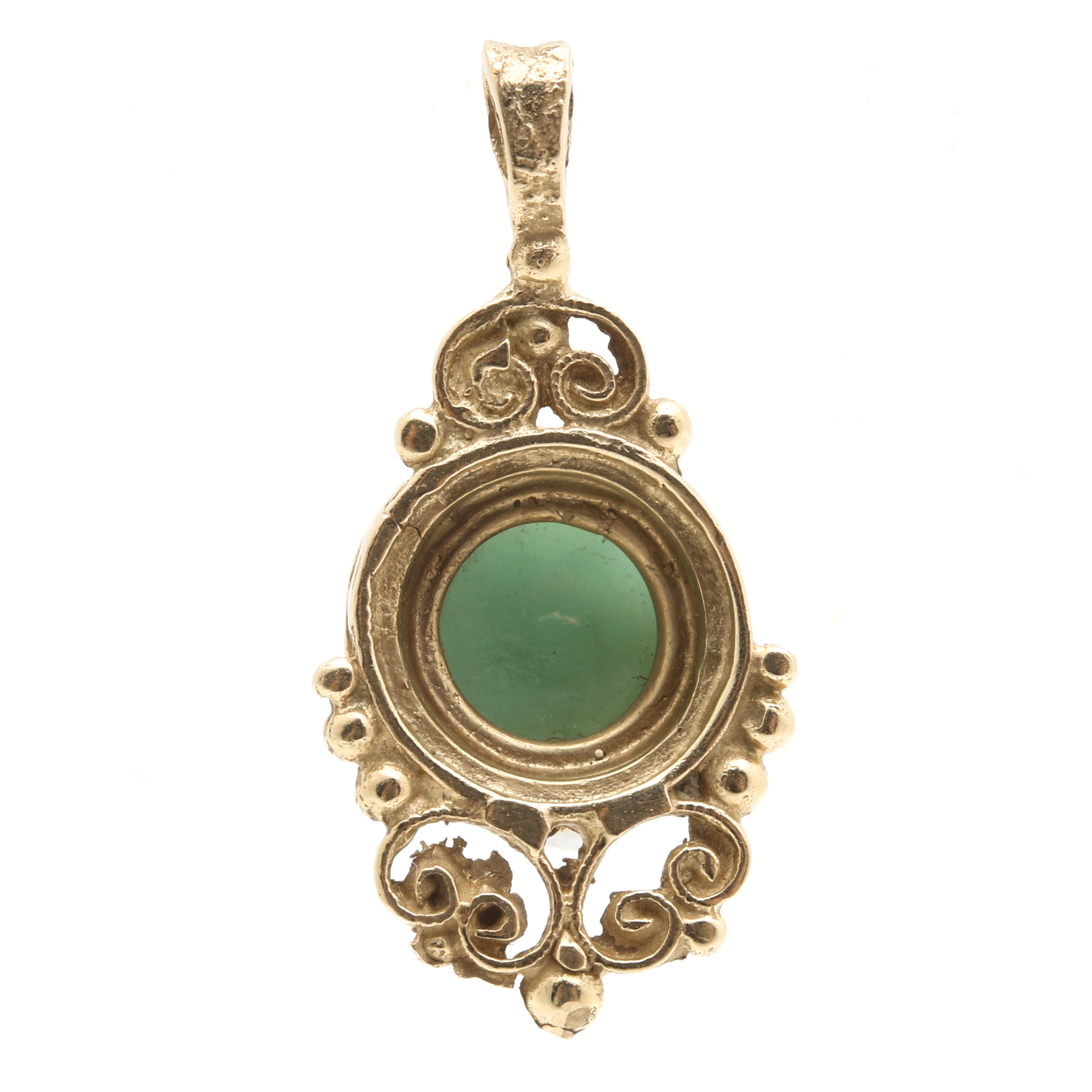 14K Yellow Gold Necklace and Stone Pendants