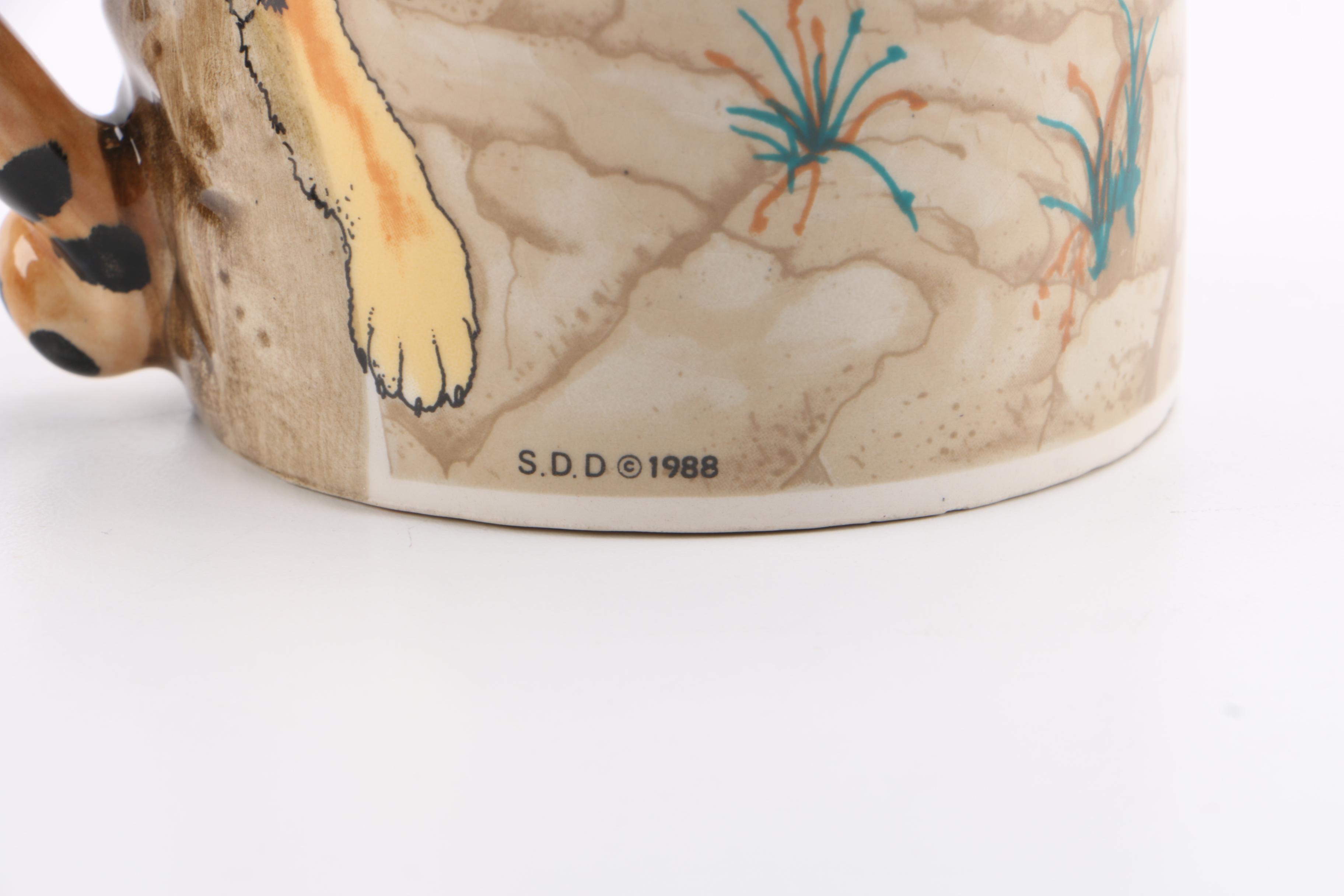 Five & Dime Giraffe and Tiger Ceramic Mugs