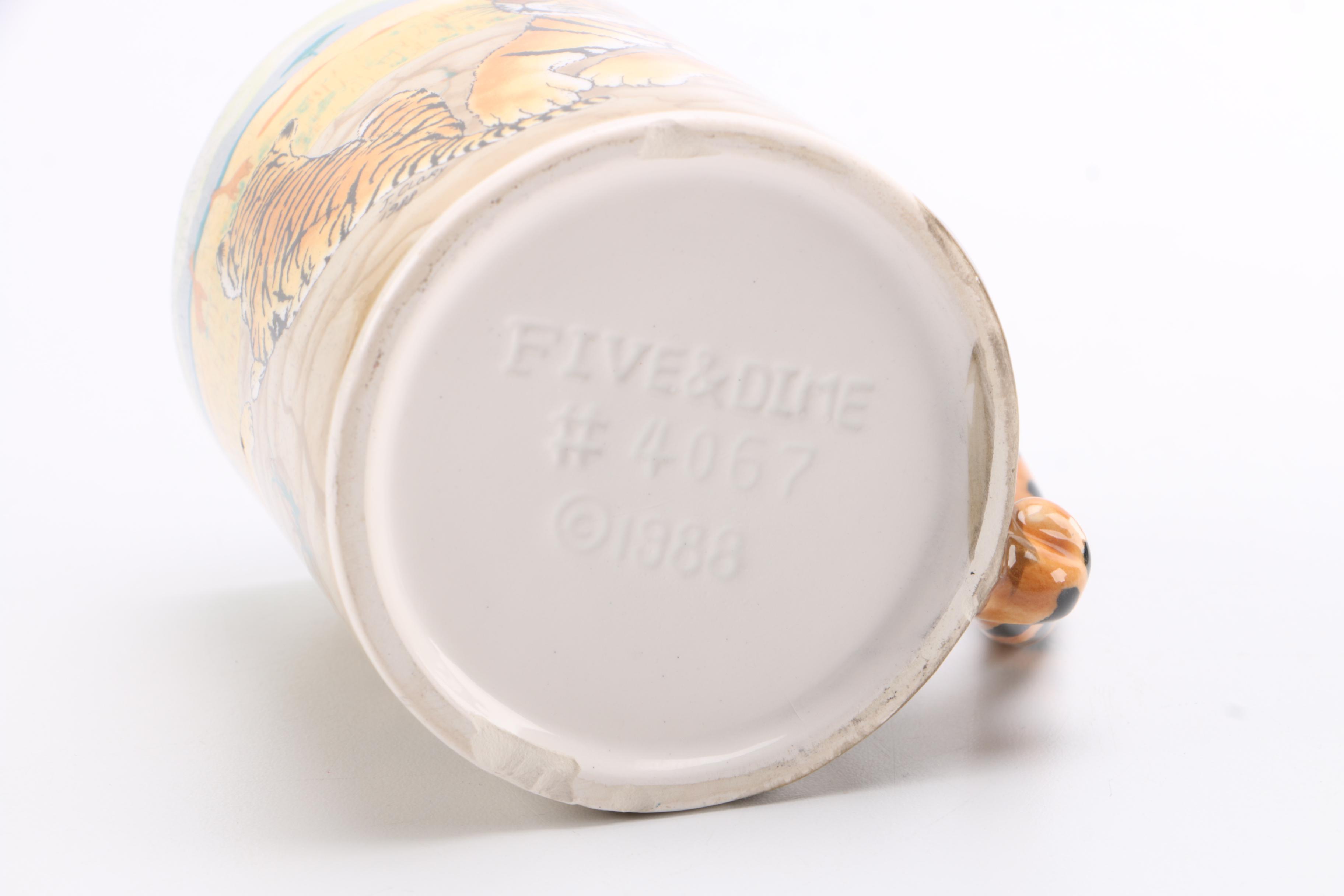 Five & Dime Giraffe and Tiger Ceramic Mugs