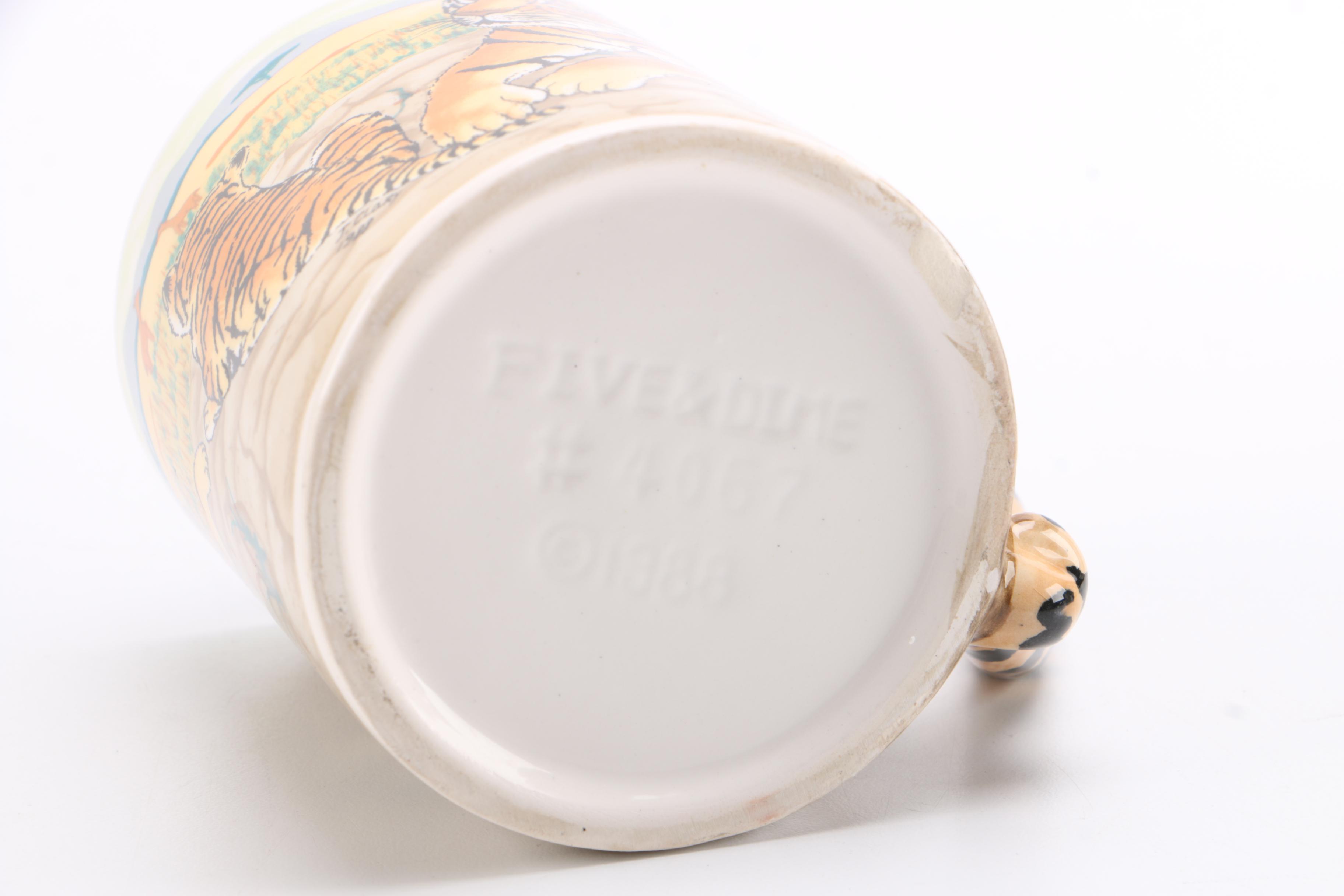 Five & Dime Giraffe and Tiger Ceramic Mugs
