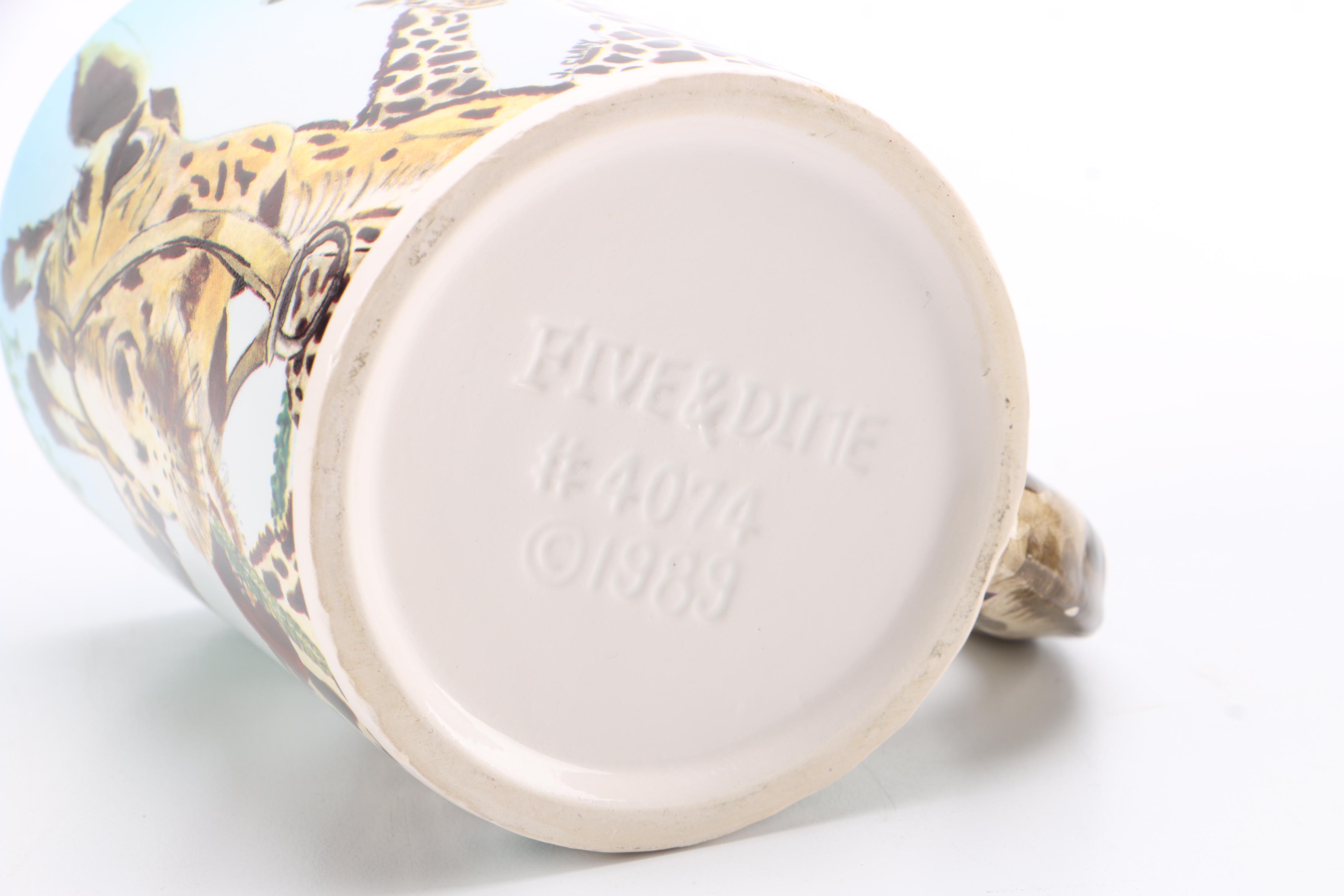 Five & Dime Giraffe and Tiger Ceramic Mugs