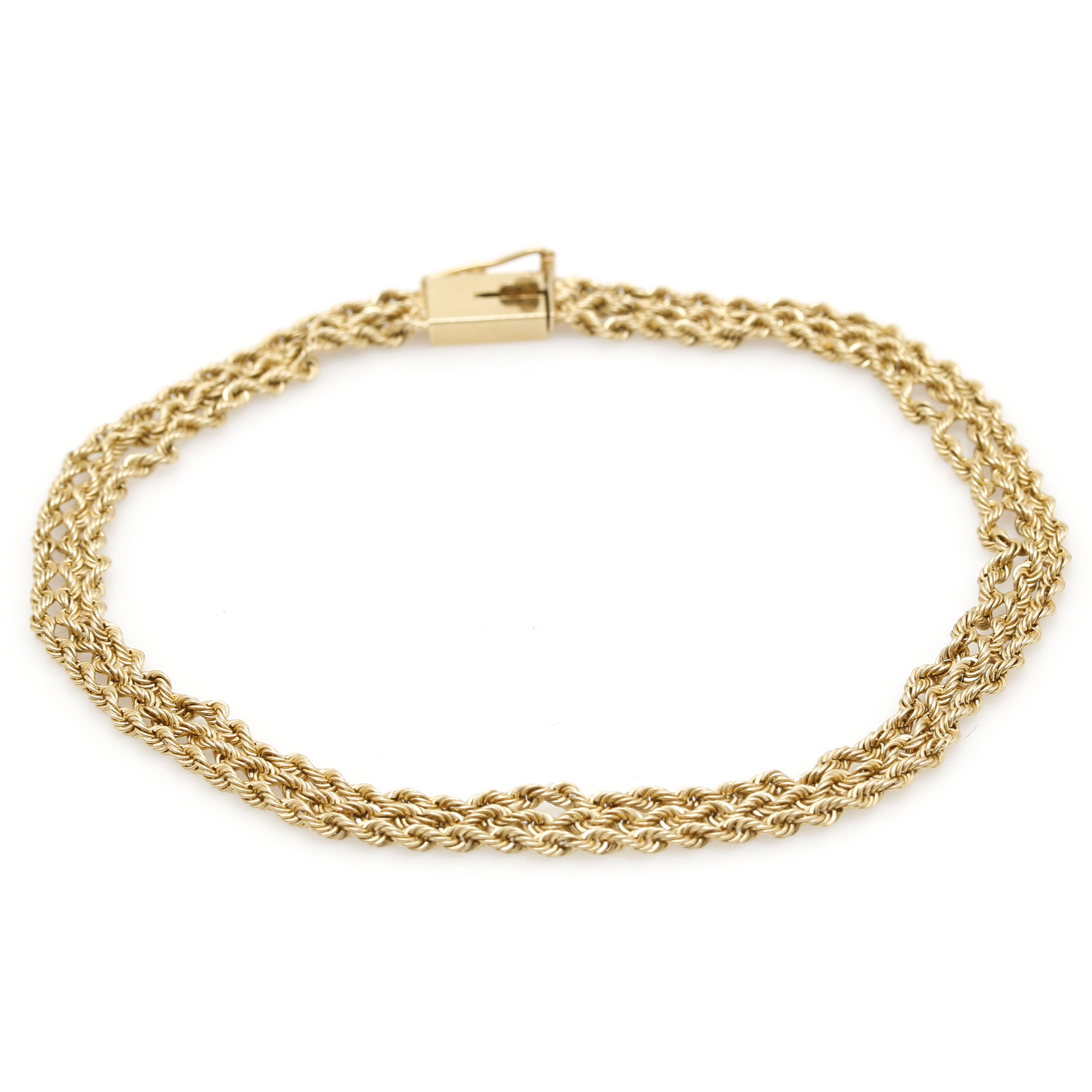 14K Yellow Gold Triple Rope Twist Bracelet