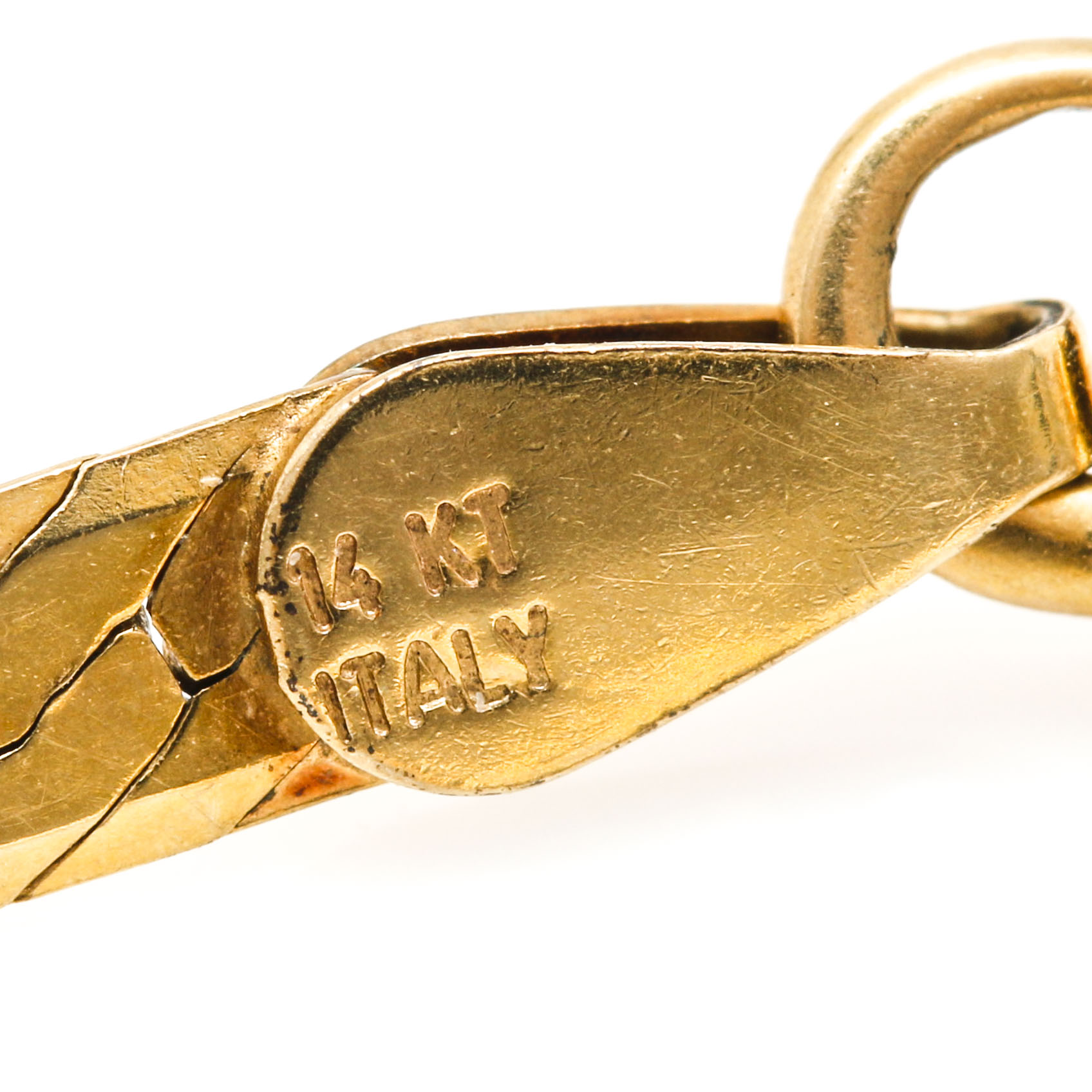 14K Yellow Gold Herringbone Chain Bracelet