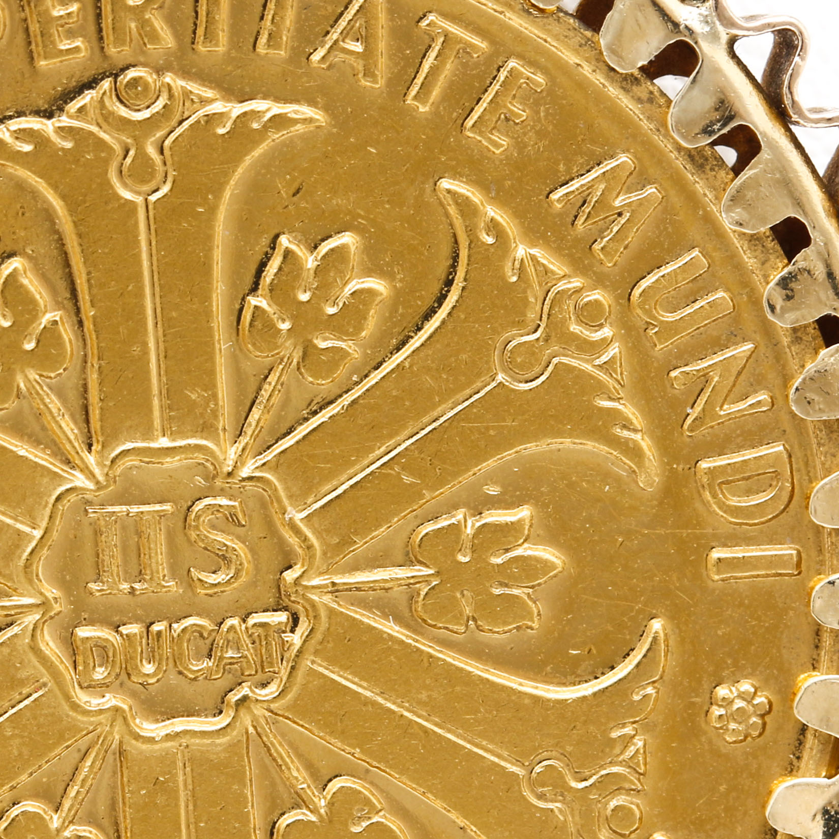 1957 2.5 Ducat Aureus Magnus Gold Medal Pendant Necklace