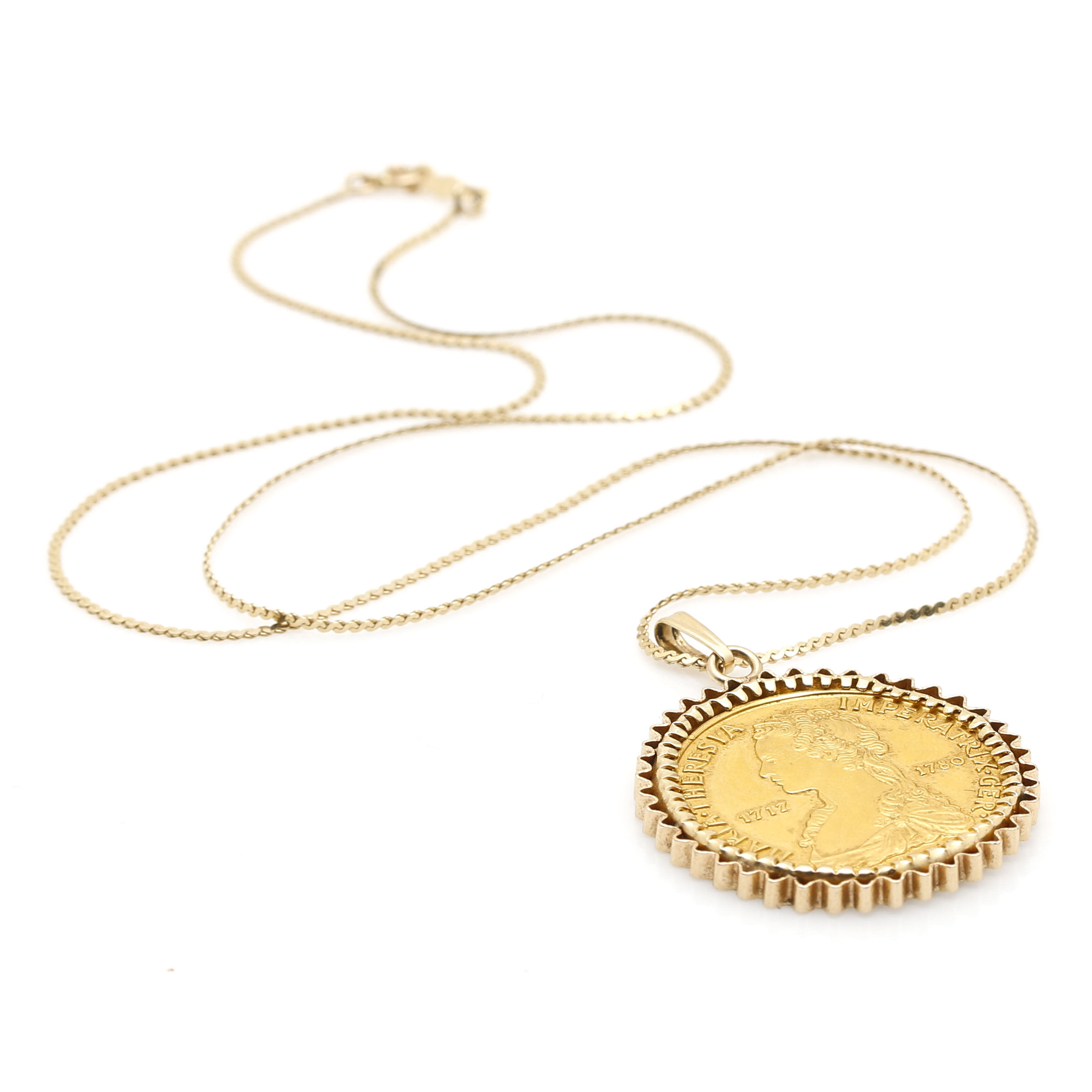 1957 2.5 Ducat Aureus Magnus Gold Medal Pendant Necklace