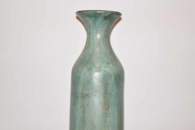 Aqua Tone Terracotta Cylindrical Floor Vase