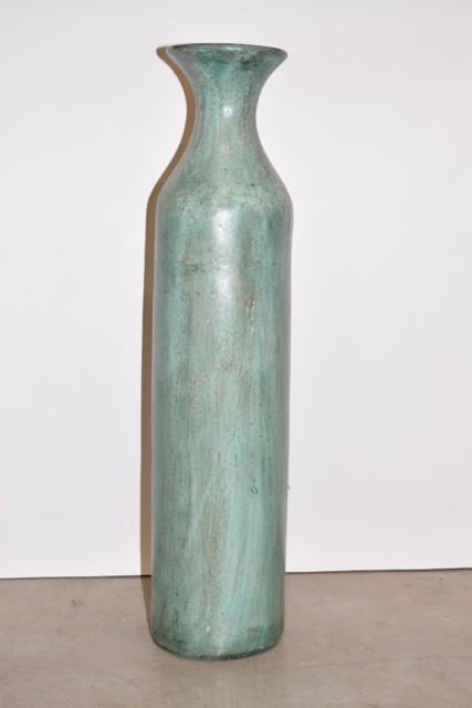 Aqua Tone Terracotta Cylindrical Floor Vase