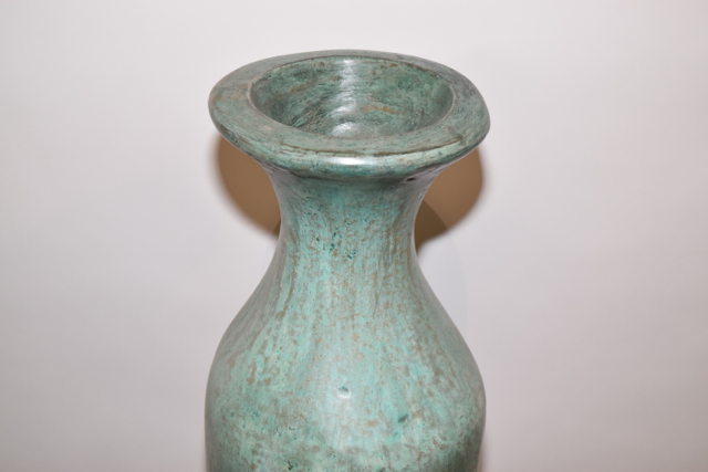 Aqua Tone Terracotta Cylindrical Floor Vase