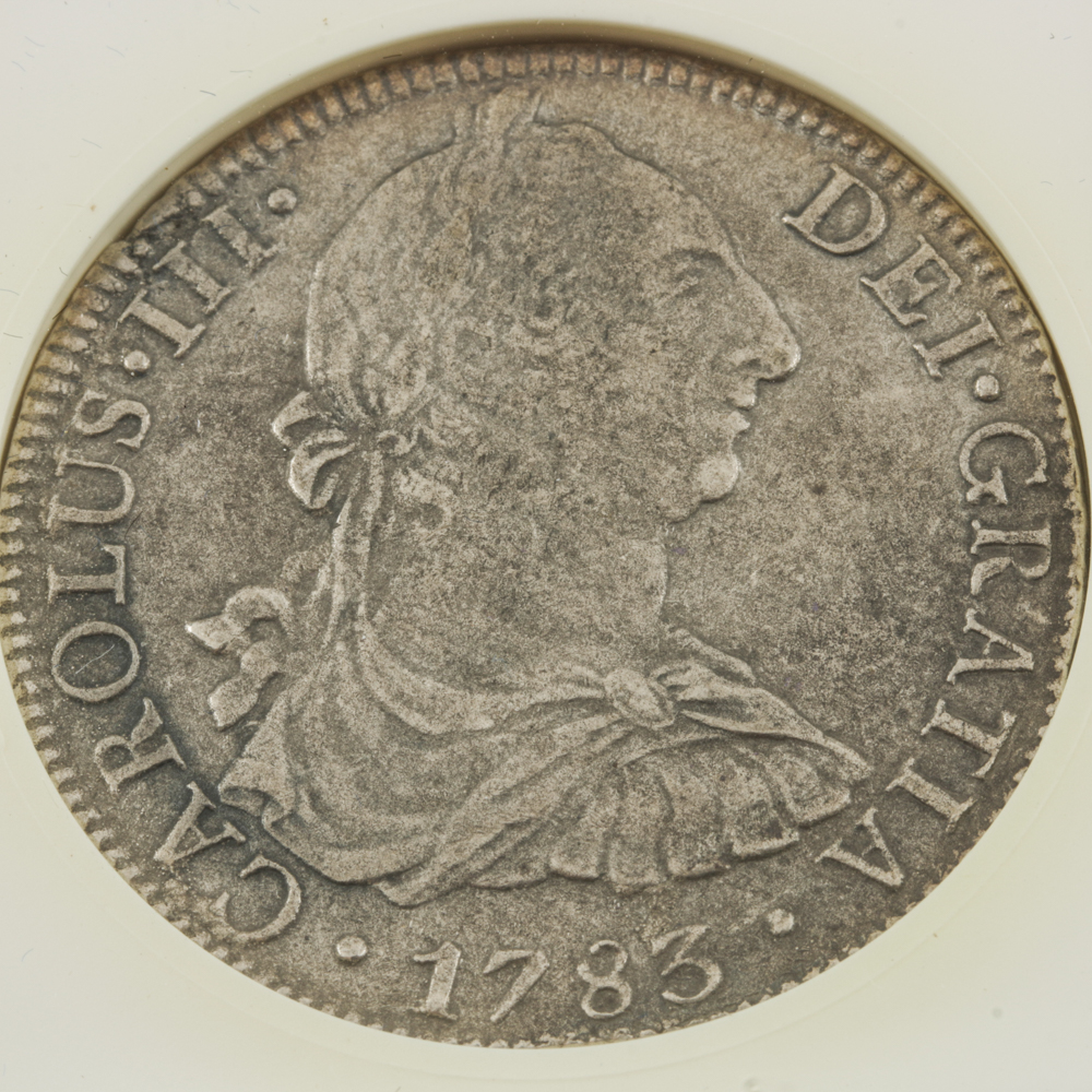 Encapsulated and Graded VF30 (by ANACS) 1783 Mexican 8 Reales Silver Coin