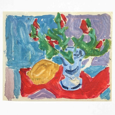Victor Di Gesu Oil Painting on Paper "Still life with Lemon" Victor Di Gesu Oil Painting on Paper "Still life with Lemon"