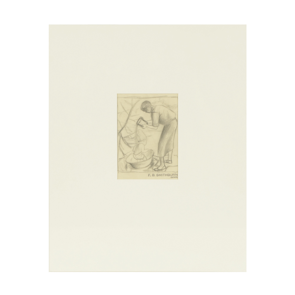 Florence Bartley Smithburn Original Graphite Drawing  on Paper