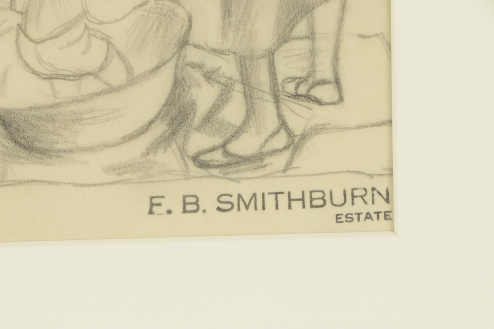 Florence Bartley Smithburn Original Graphite Drawing  on Paper