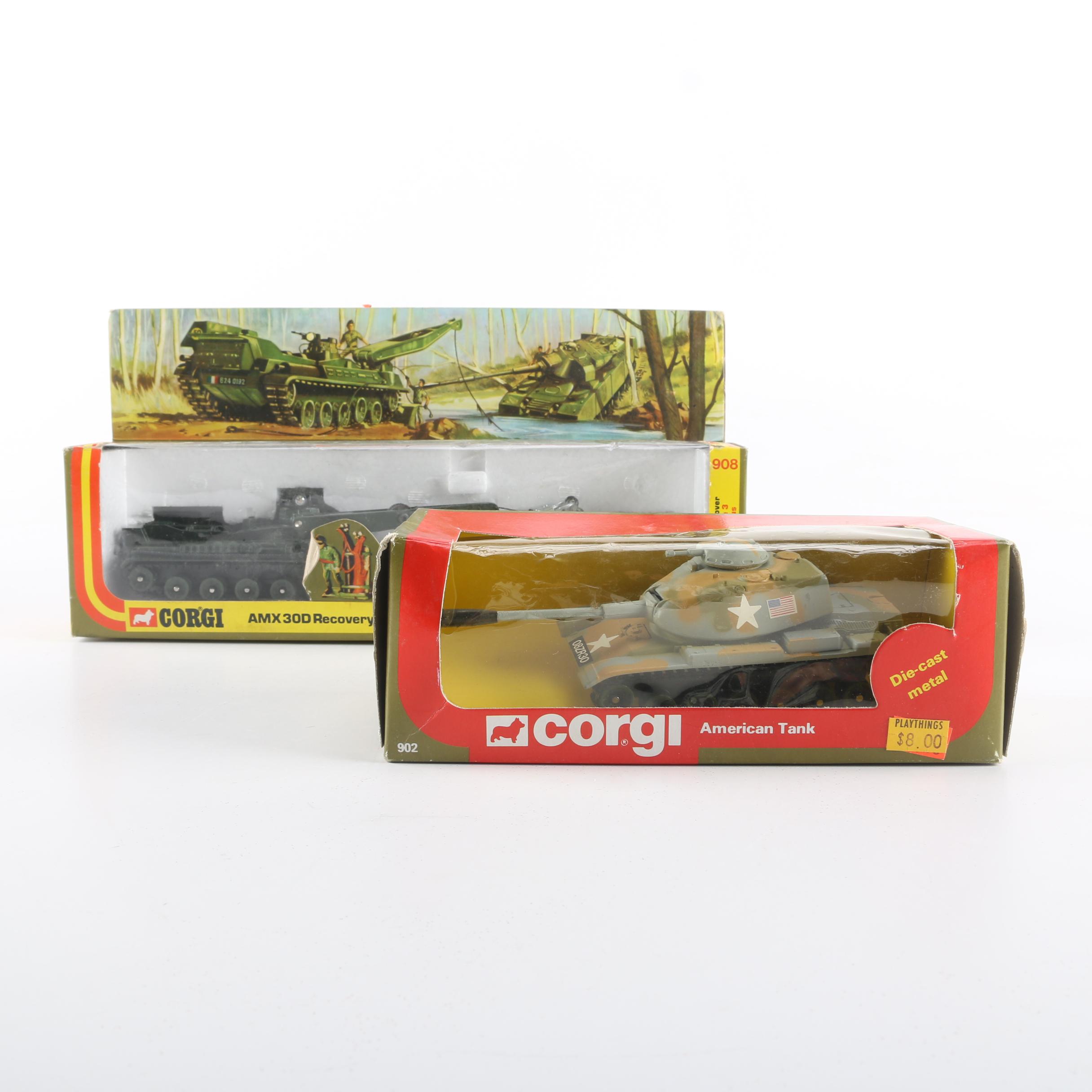 Pair of Corgi Die-Cast Metal Tanks