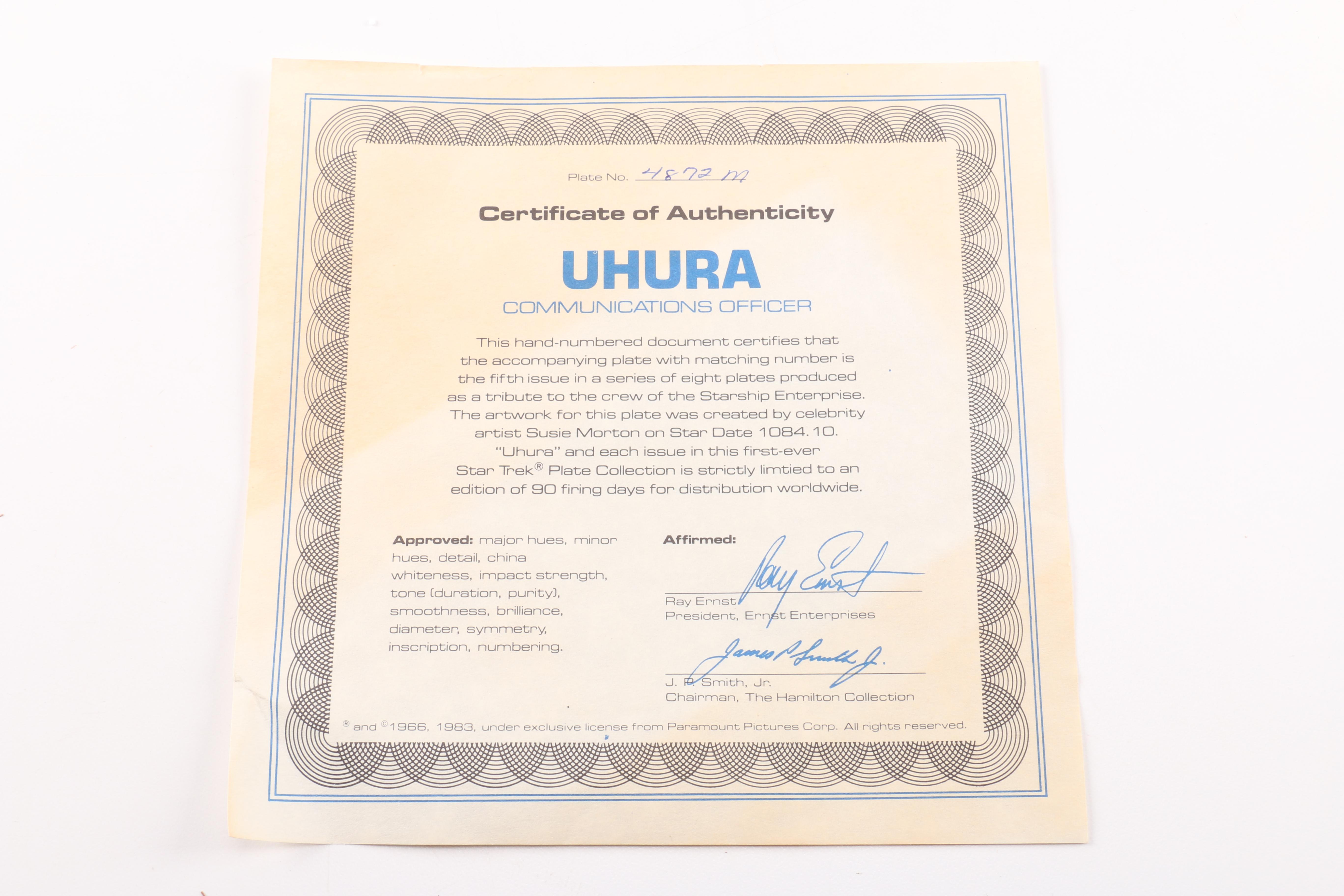 Collectible Star Trek Decorative Porcelain Plates