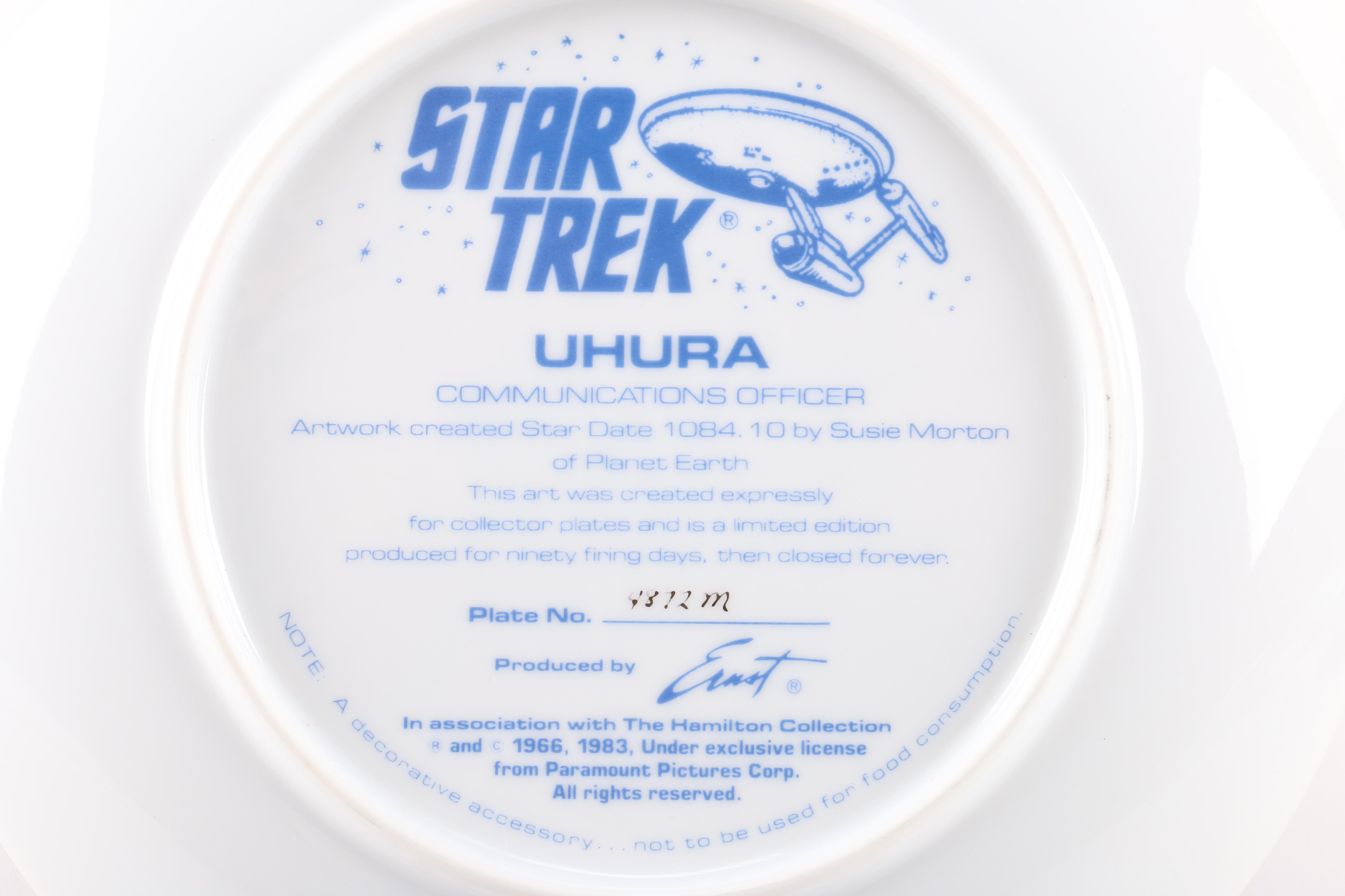 Collectible Star Trek Decorative Porcelain Plates