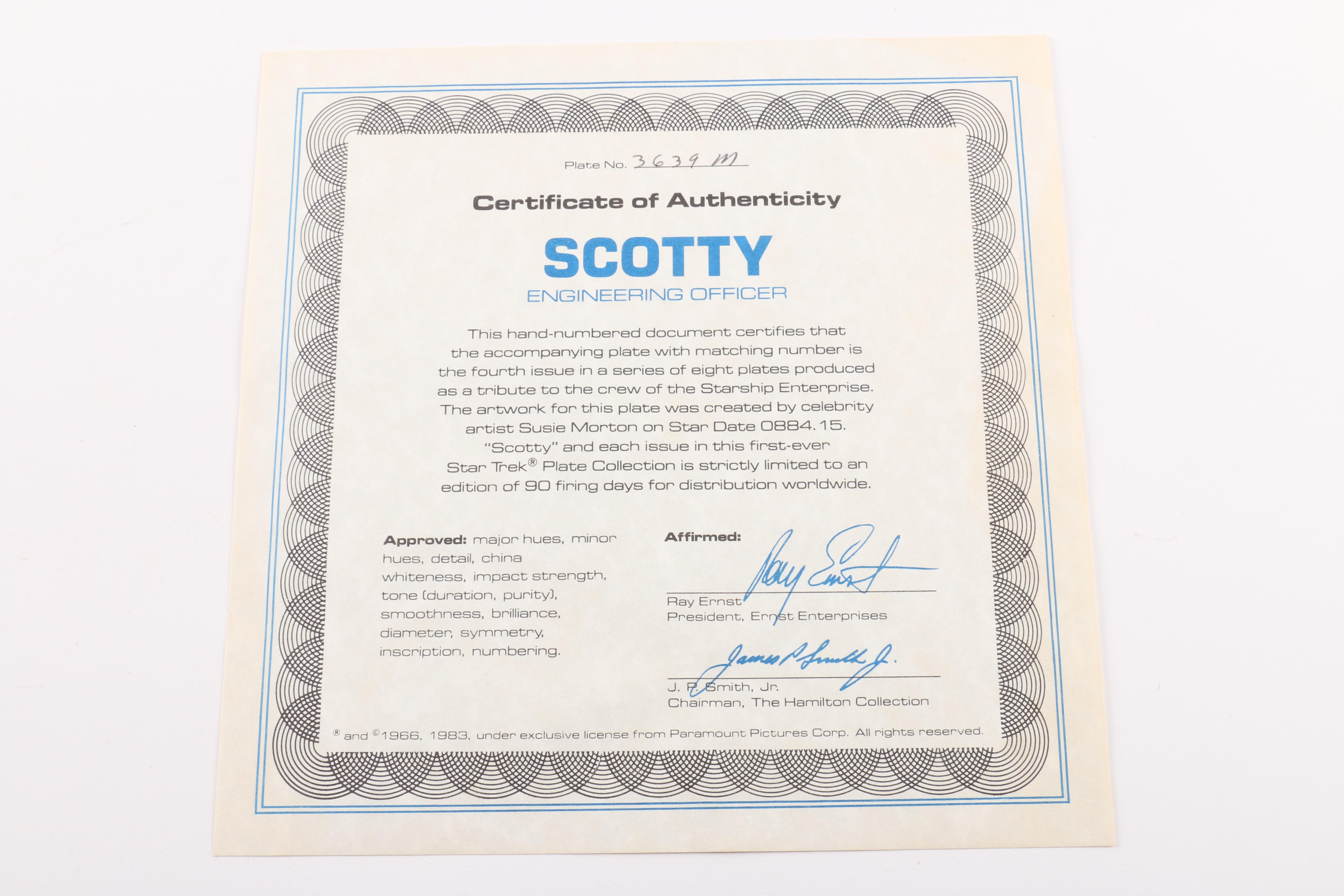 Collectible Star Trek Decorative Porcelain Plates