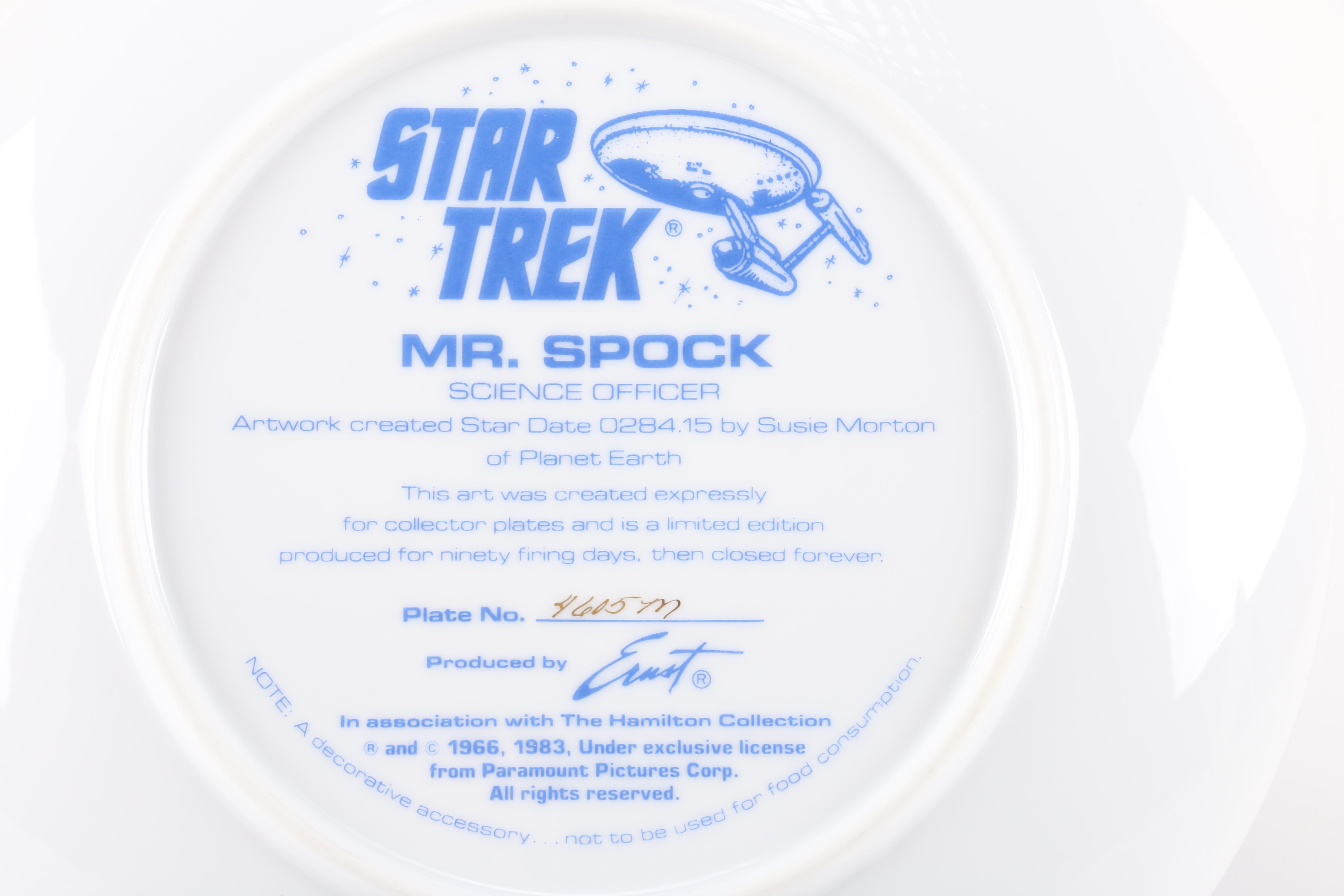 Collectible Star Trek Decorative Porcelain Plates