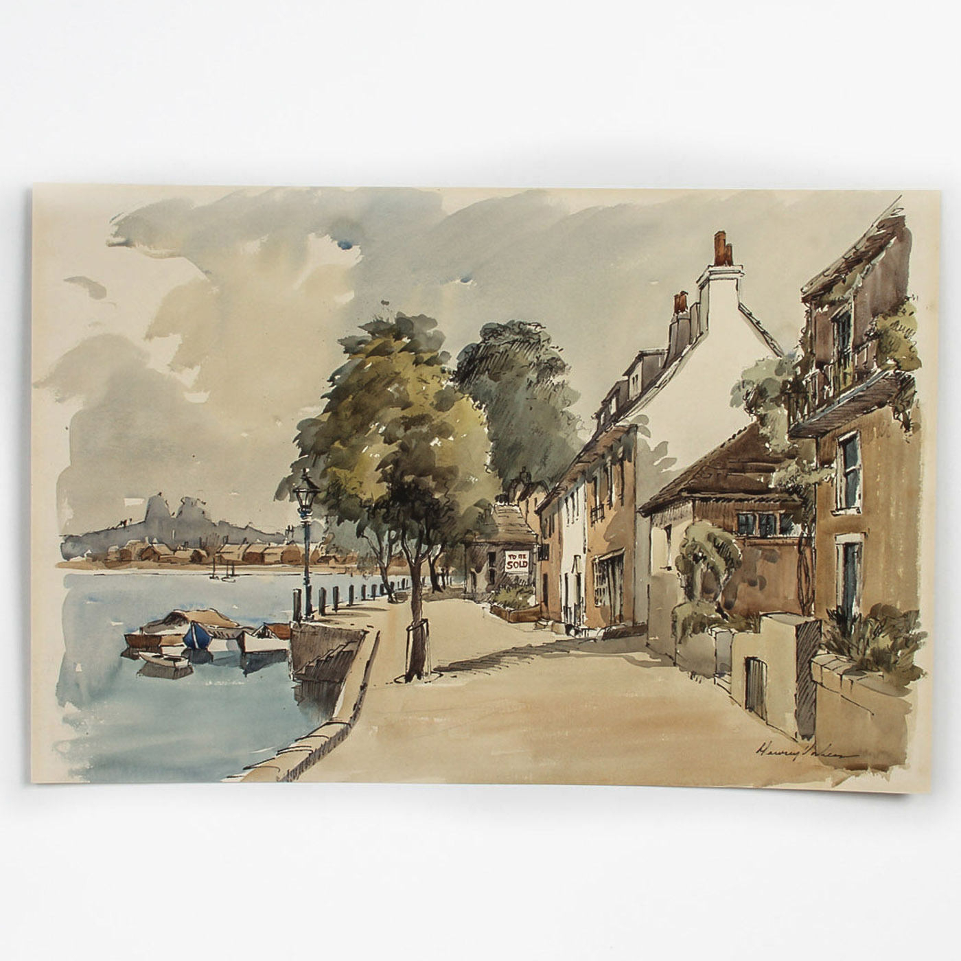 After Vorhees Lithograph "English River Landscape"