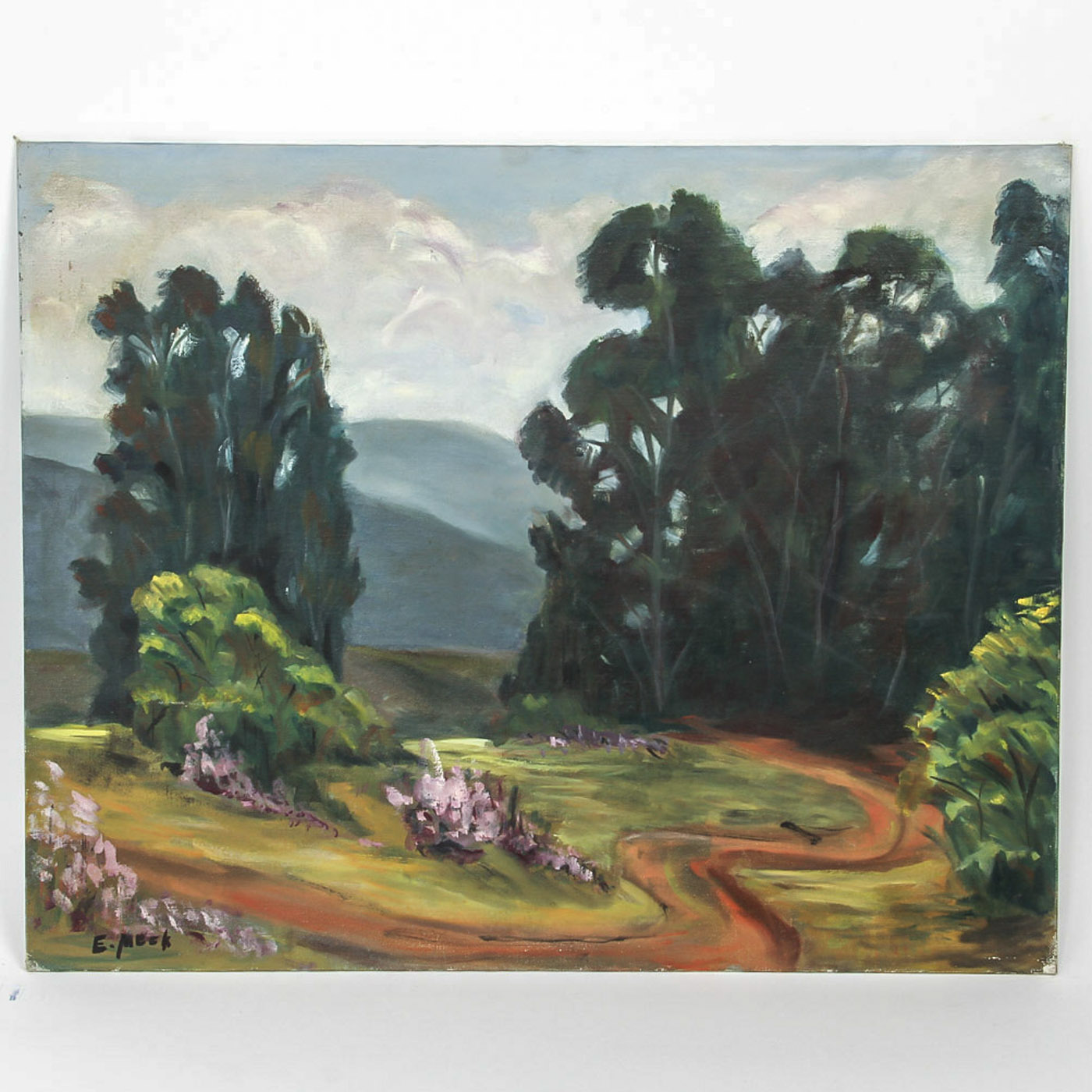 Evelyn Meck Oil Painting on Canvas Board "Santa Cruz Hills"