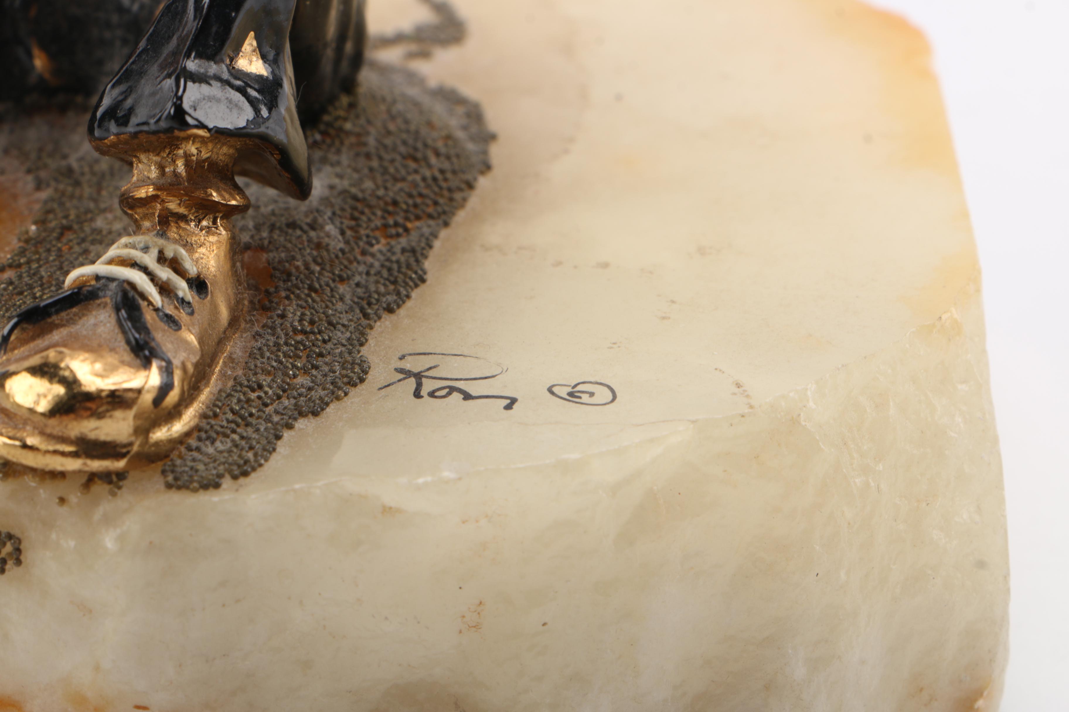 Ron Lee Clown Figurine on a Carved Onyx Base