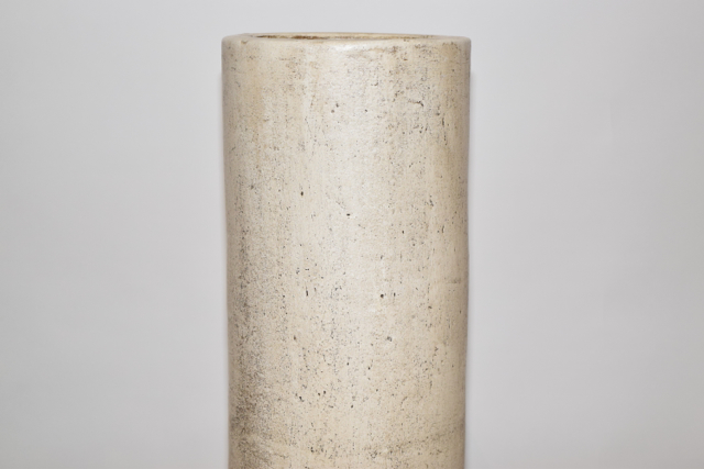 Cream Tone Cylindrical Terracotta Floor Vase