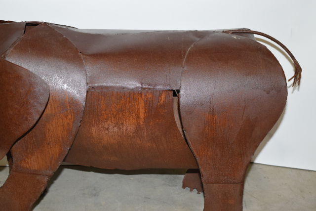 Large Rustic Folk Art Metalwork Elephant