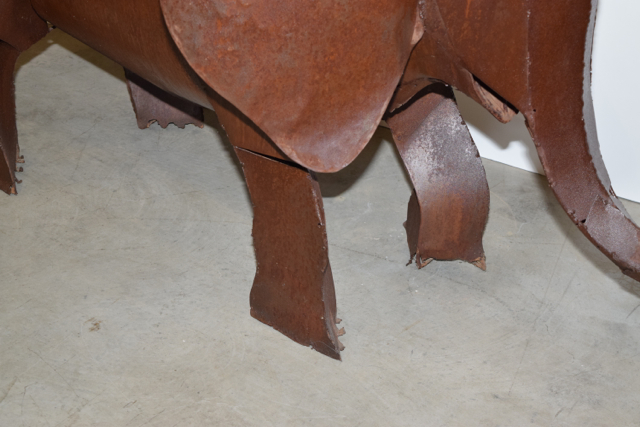 Large Rustic Folk Art Metalwork Elephant