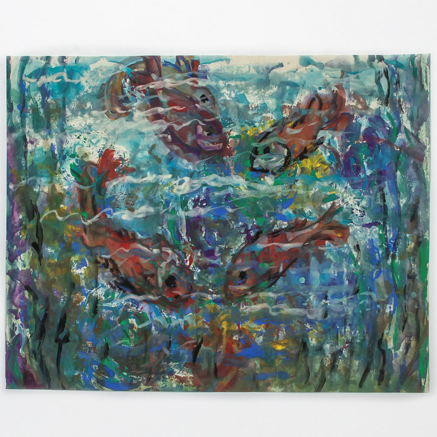 Vera Indenbaum Watercolor Painting on Paper "Koi"