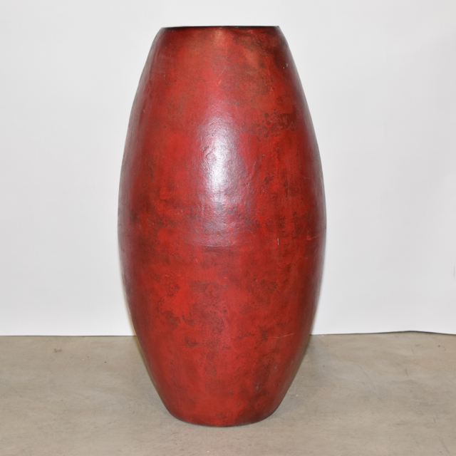 Scarlet Tone Ovoid Terracotta Floor Vase
