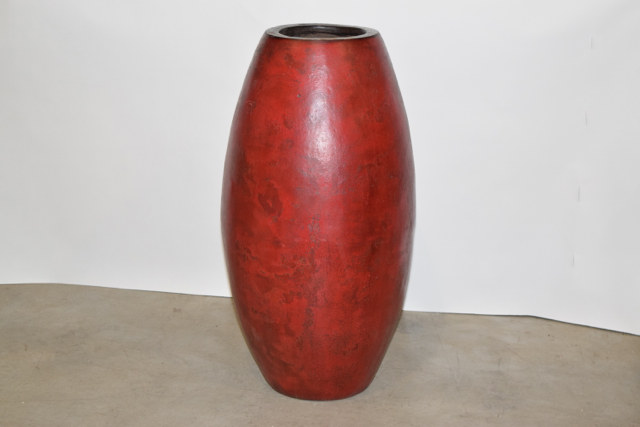 Scarlet Tone Ovoid Terracotta Floor Vase