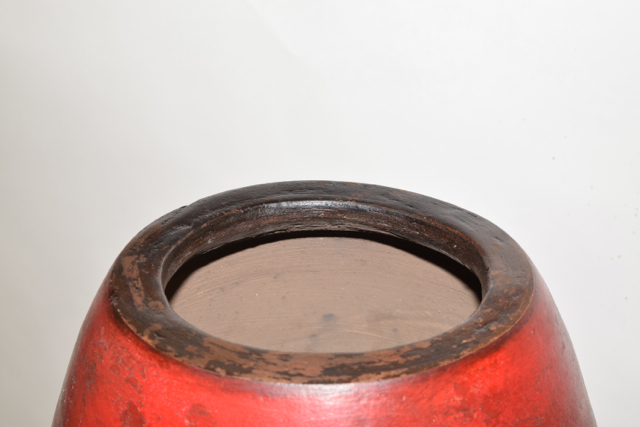 Scarlet Tone Ovoid Terracotta Floor Vase