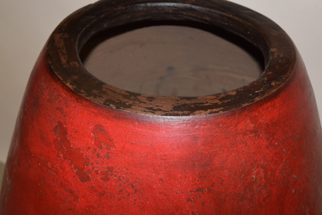 Scarlet Tone Ovoid Terracotta Floor Vase