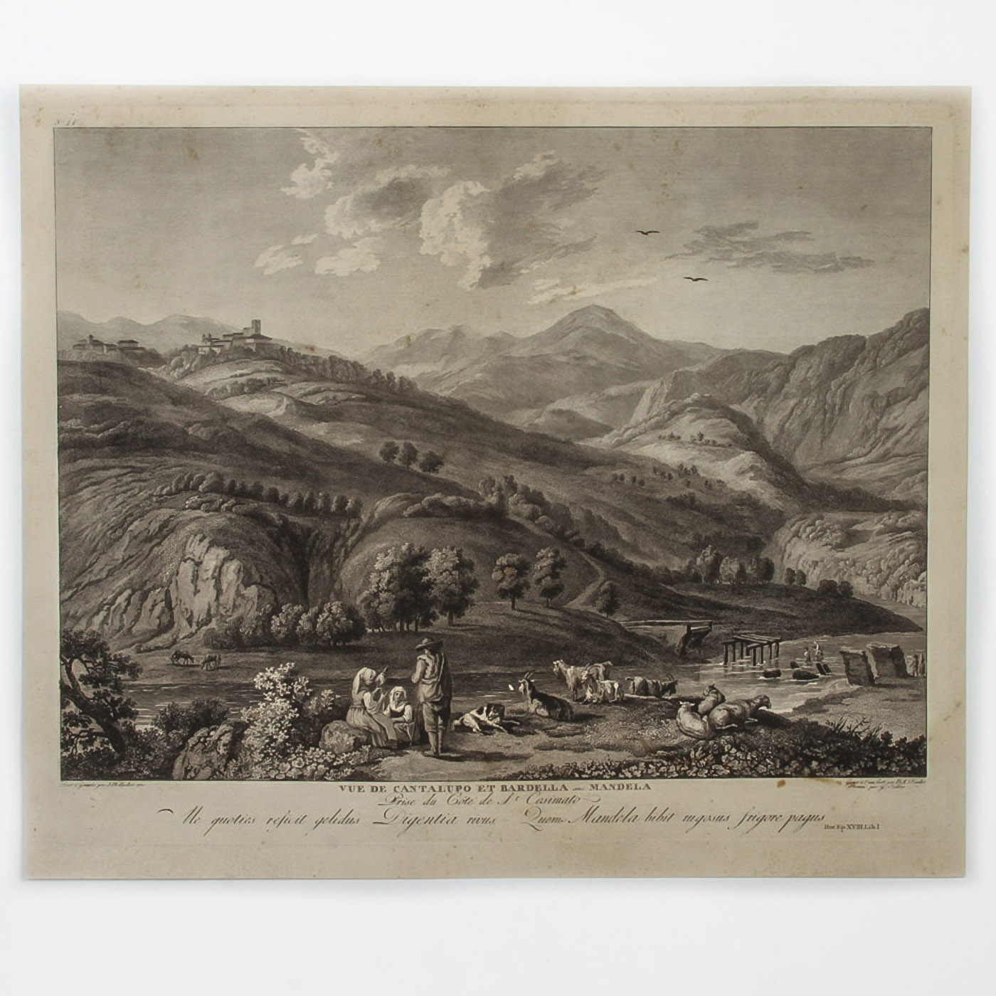 Jacob Philipp Hackert Engraving on Paper "Cantalupo and Bardella"