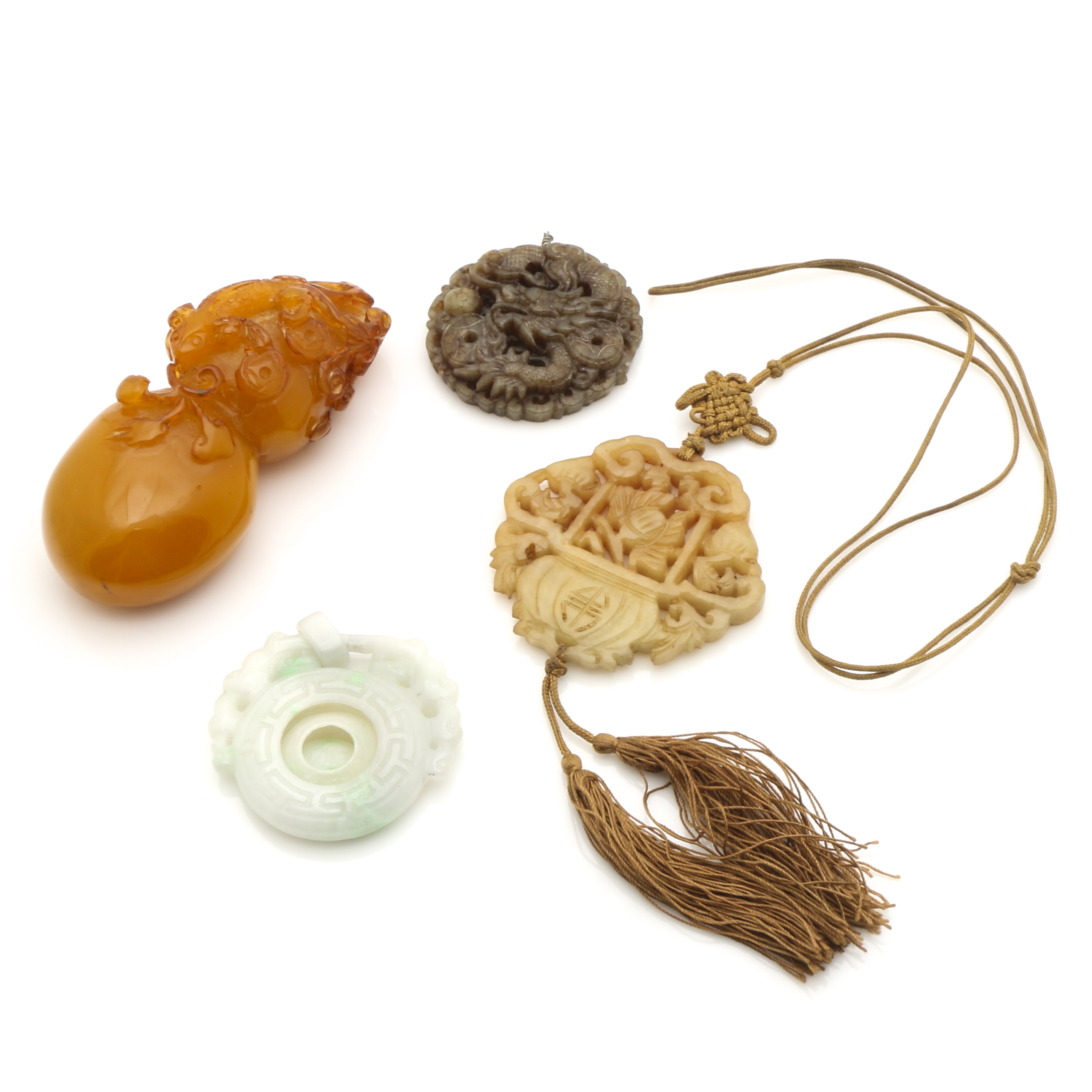 Grouping of Chinese Carved Stone Objects and Medallions