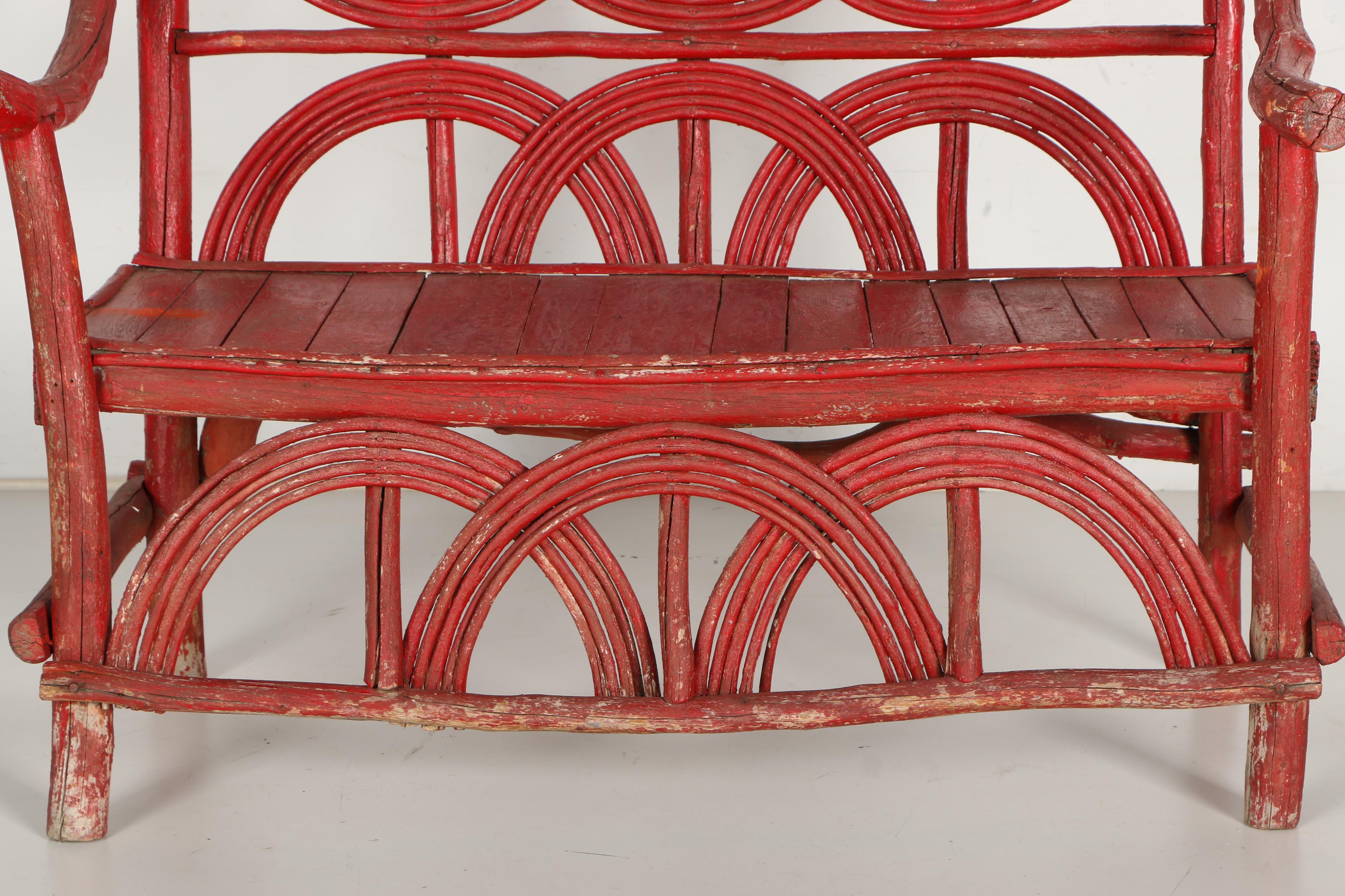 Rustic Bentwood Bench