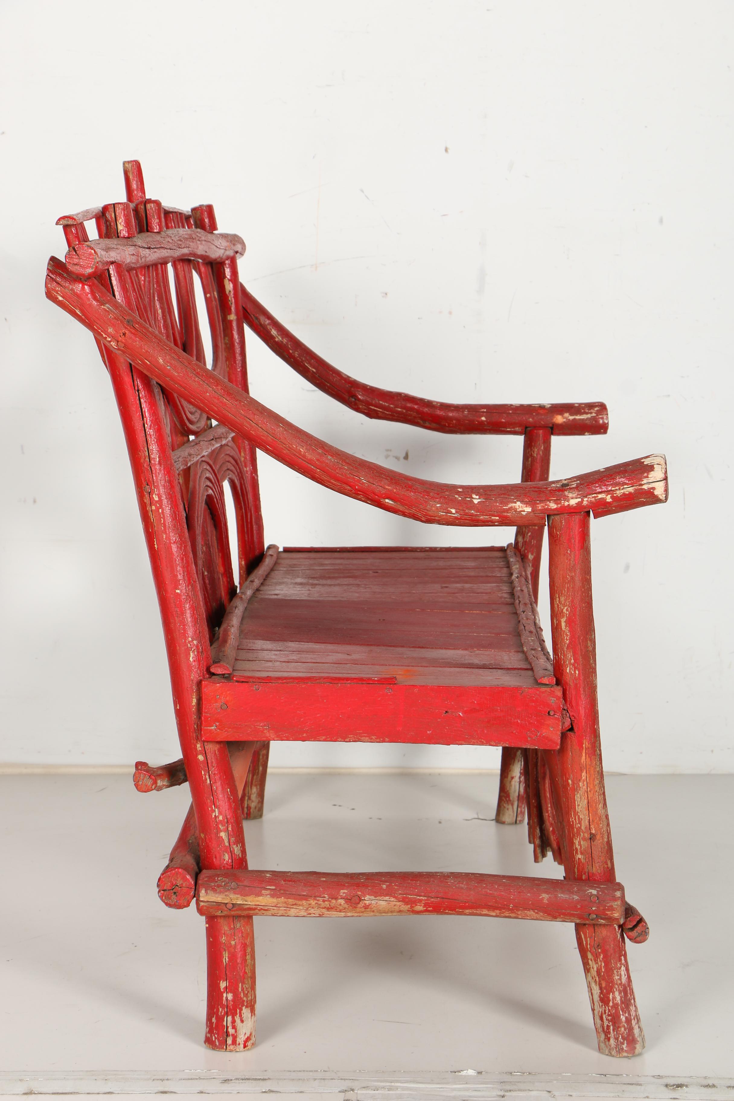 Rustic Bentwood Bench