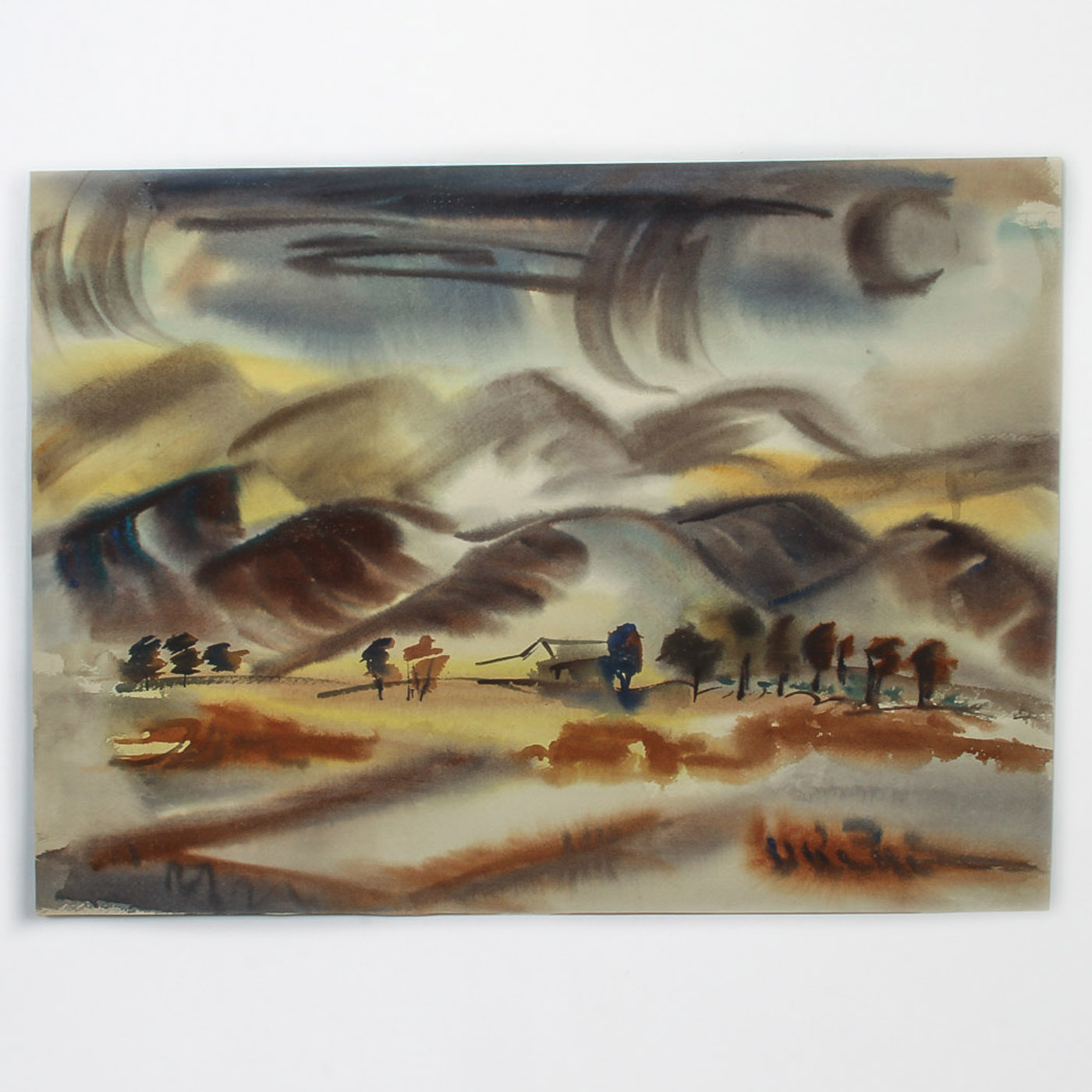 Dora Masters Watercolor and Gouache Painting on Paper "Salinas Landscape"