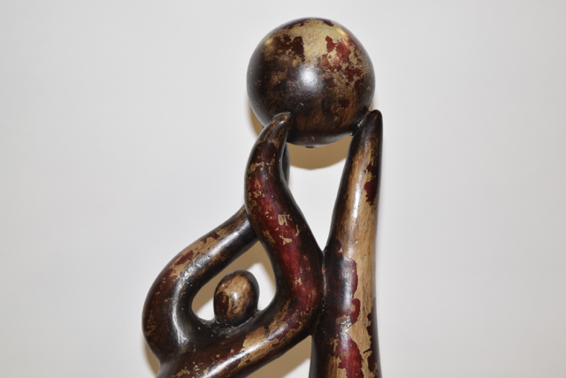 Abstract Figural Terracotta Sculpture "The Juggler" by Martin Garcia