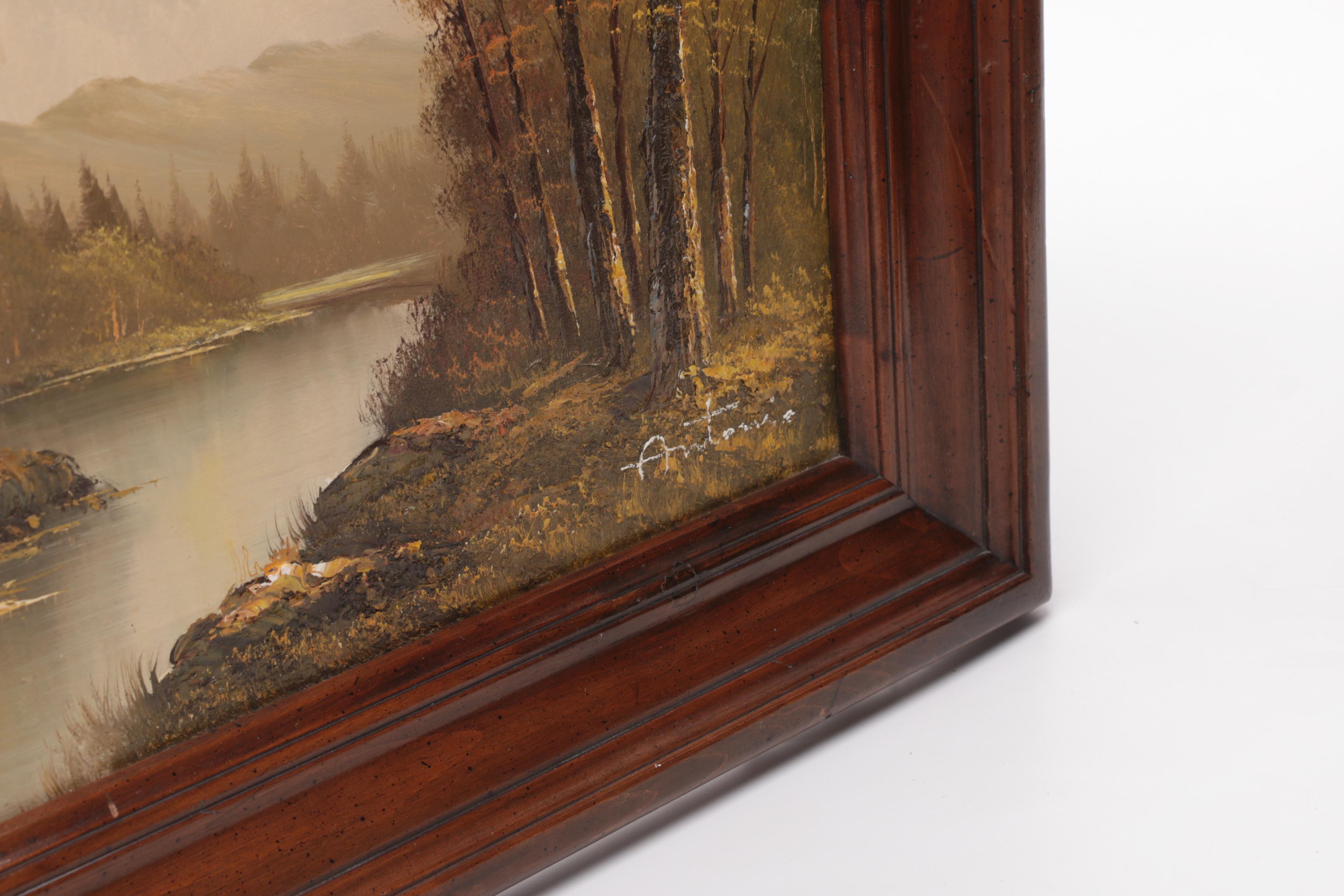 Antonio Oil on Canvas Landscape Painting