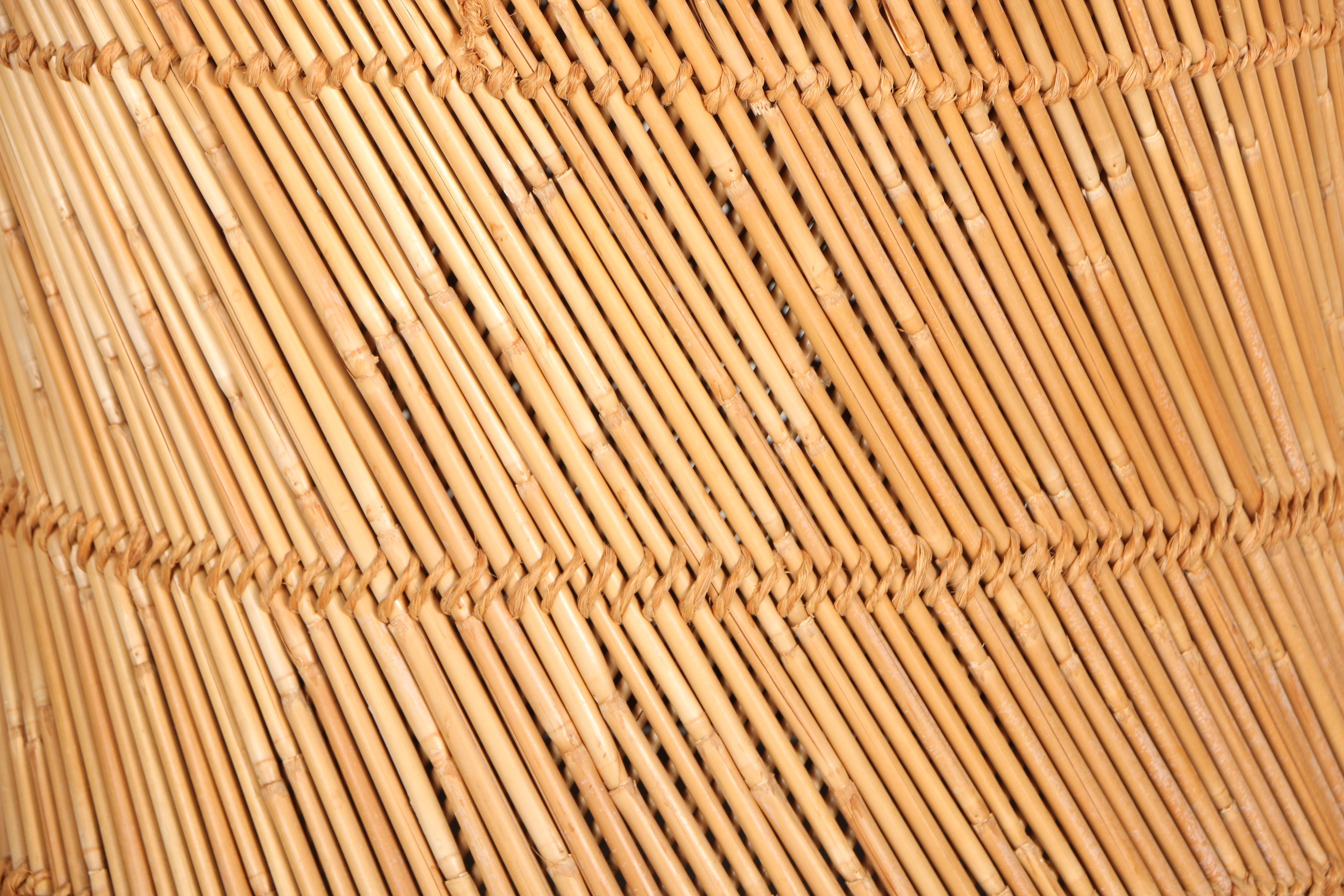 Pair of Vintage Rattan and Rope Stools