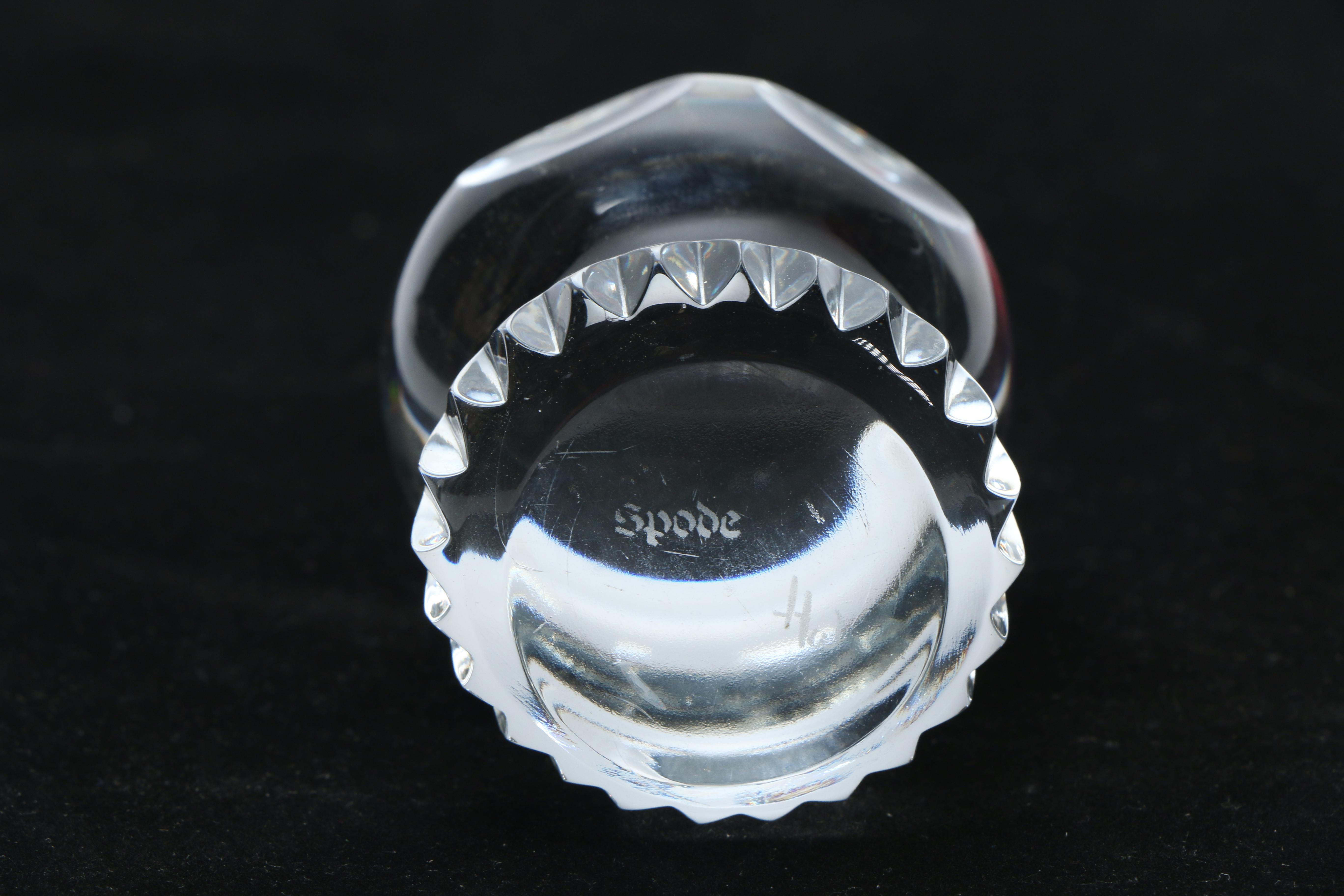 Spode Glass Cat Paperweights