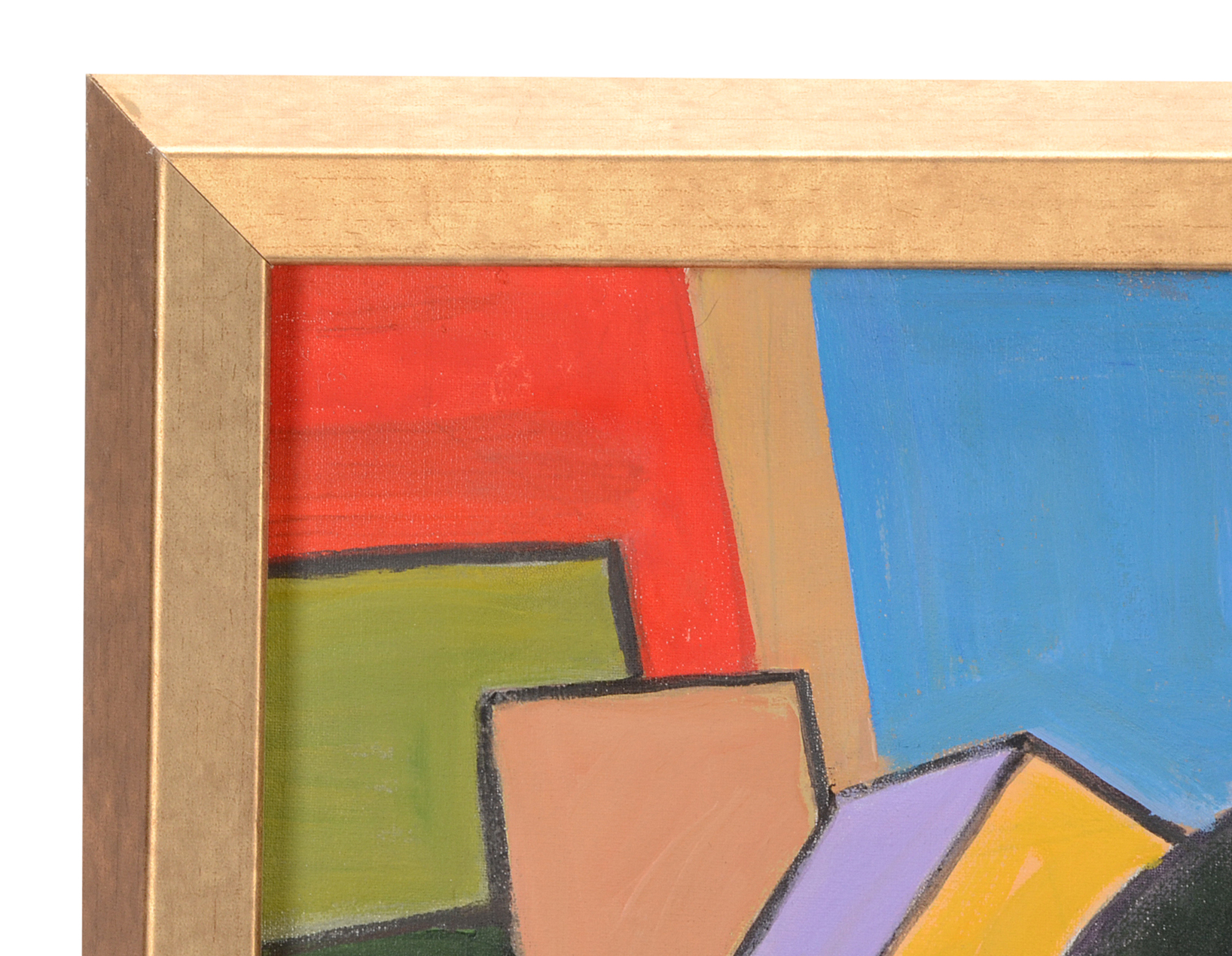 J. Anderson Cubist Style Acrylic Painting On Canvas