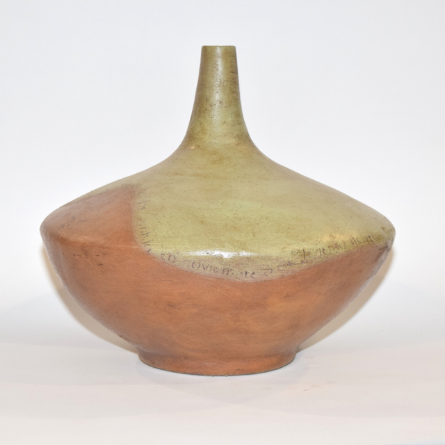 Genie Style Orange and Cream Tone Terracotta Vase