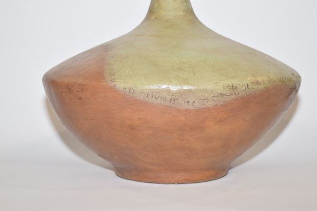 Genie Style Orange and Cream Tone Terracotta Vase