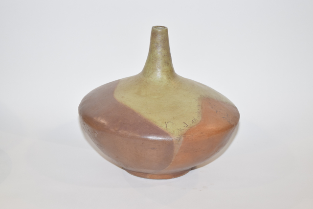 Genie Style Orange and Cream Tone Terracotta Vase
