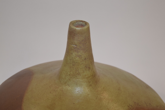 Genie Style Orange and Cream Tone Terracotta Vase