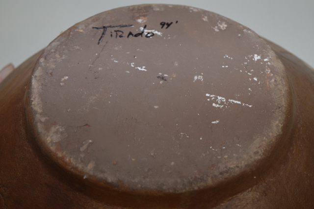 Genie Style Orange and Cream Tone Terracotta Vase