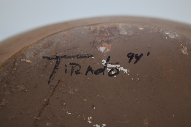 Genie Style Orange and Cream Tone Terracotta Vase